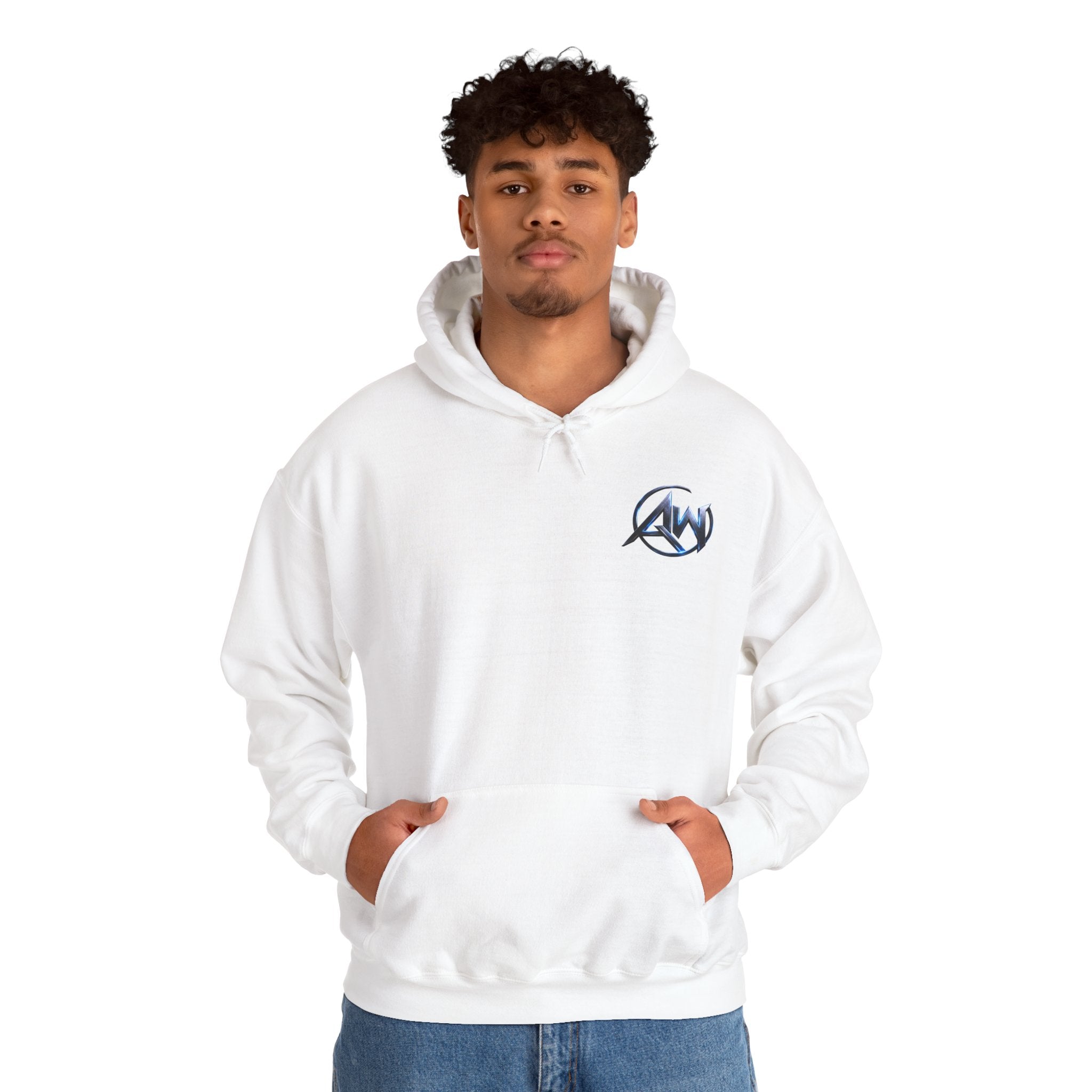 Black Wolf Hoodie "Leave Your Mark" Cyber Crest AW Signature Emblem Pullover drawstring Sweater