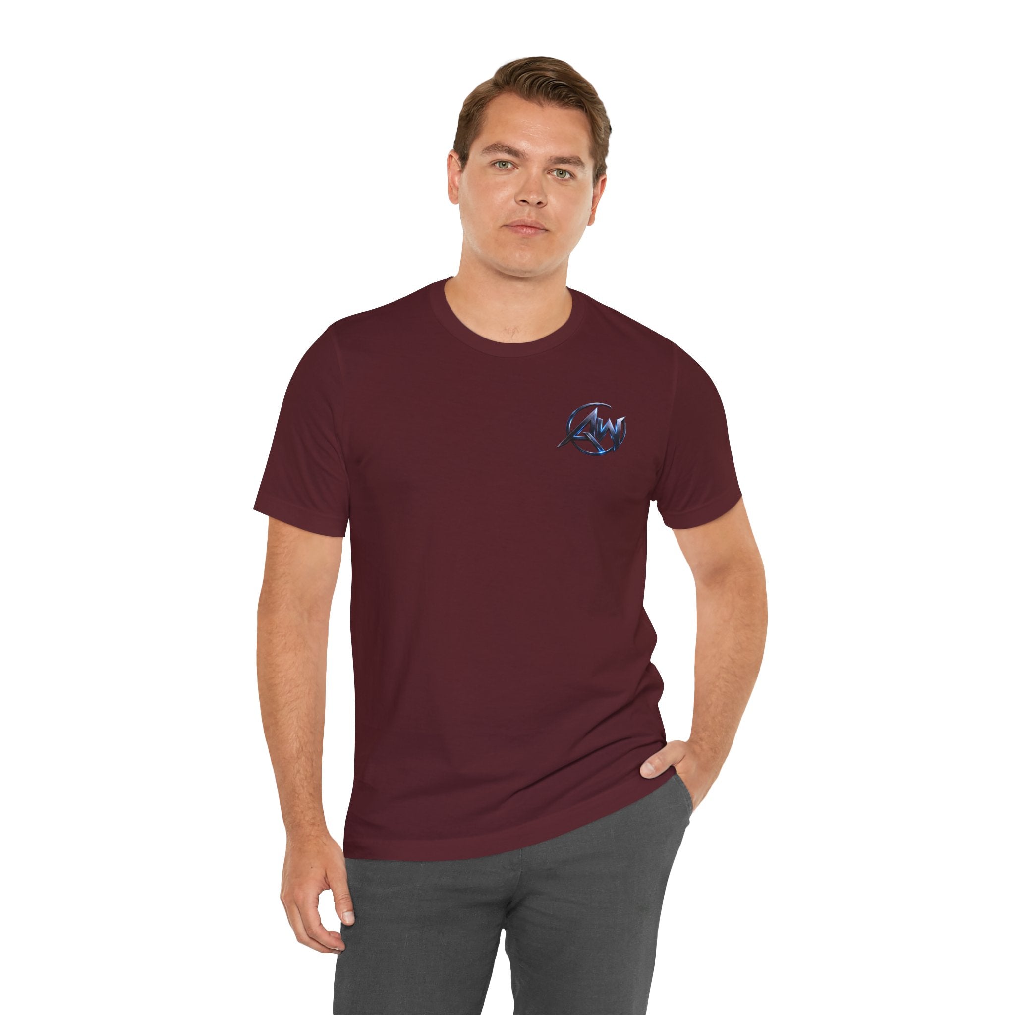 Authentic Cyber Crest Emblem AW Logo Americanwolf Brand Signature Series Soft T-Shirt