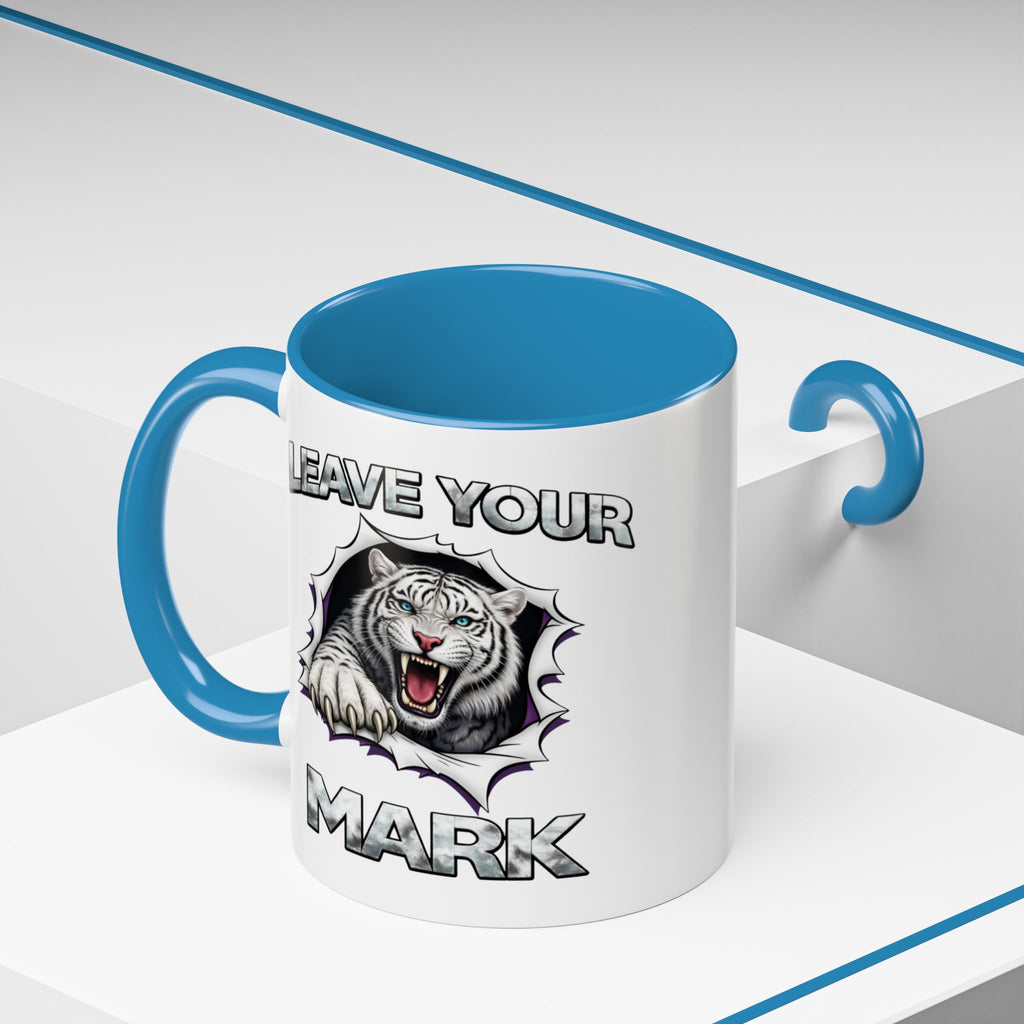 Wild White Tiger "Leave Your Mark" Fierce Animal Accent Coffee Mug