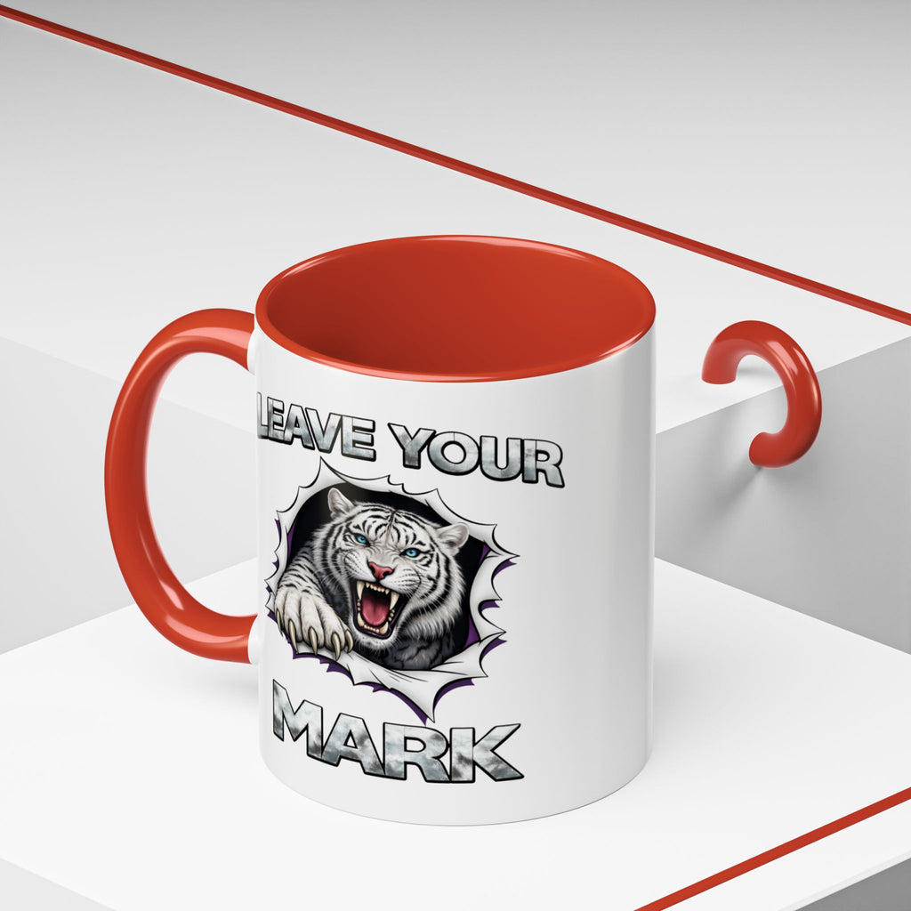 Wild White Tiger "Leave Your Mark" Fierce Animal Accent Coffee Mug