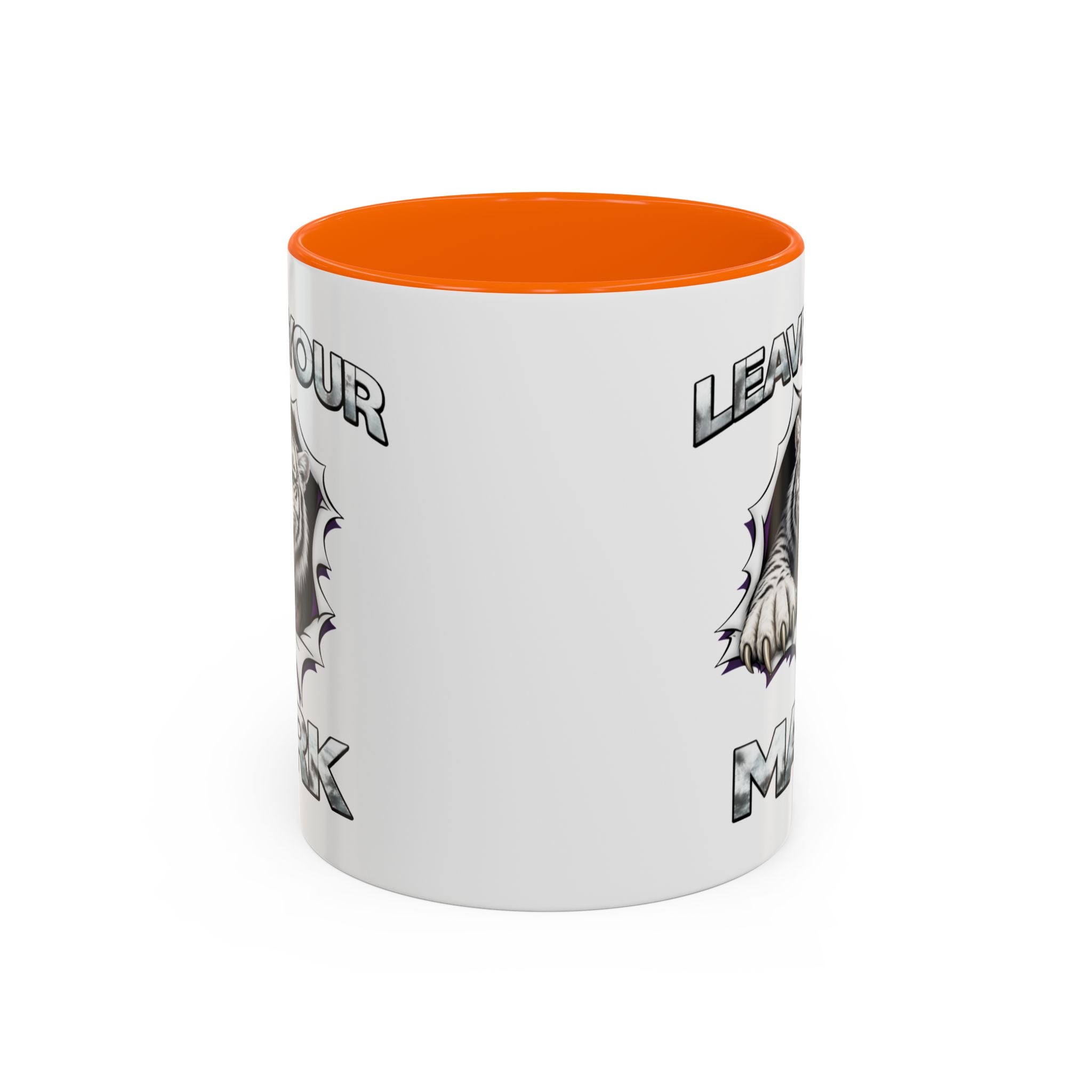 Wild White Tiger "Leave Your Mark" Fierce Animal Accent Coffee Mug