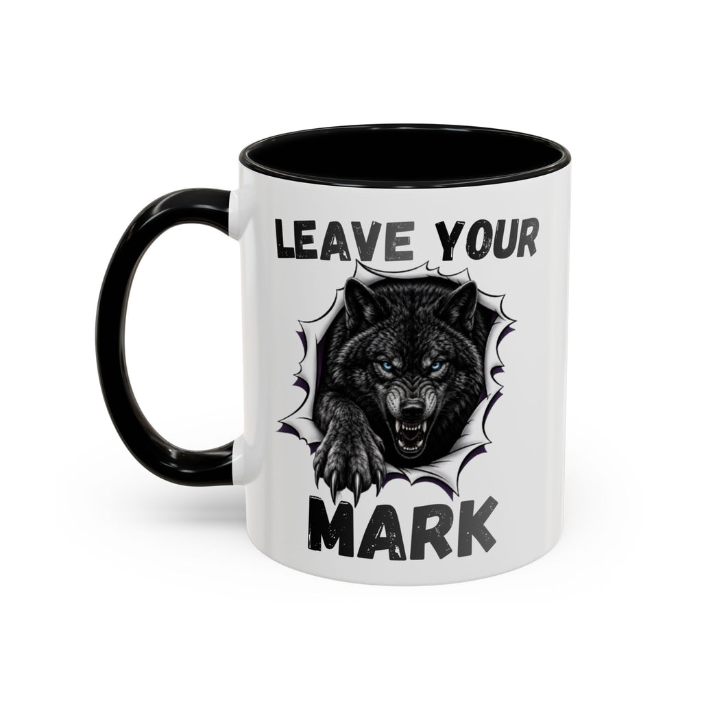 Wild Black Wolf "Leave Your Mark" Fierce Animal Accent Coffee Mug