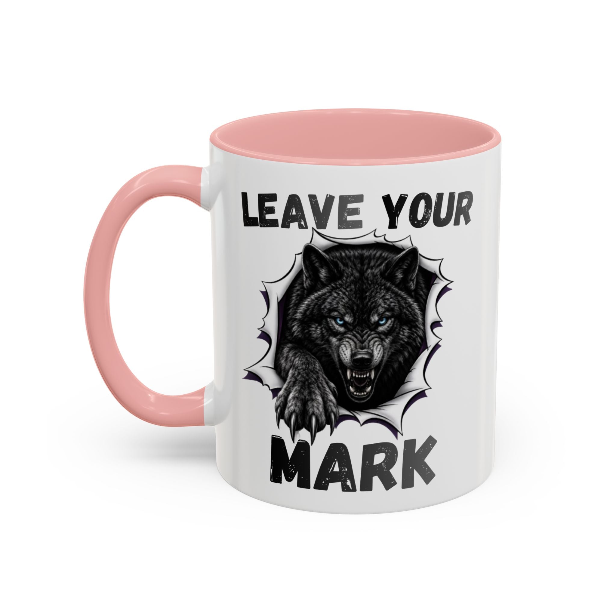 Wild Black Wolf "Leave Your Mark" Fierce Animal Accent Coffee Mug