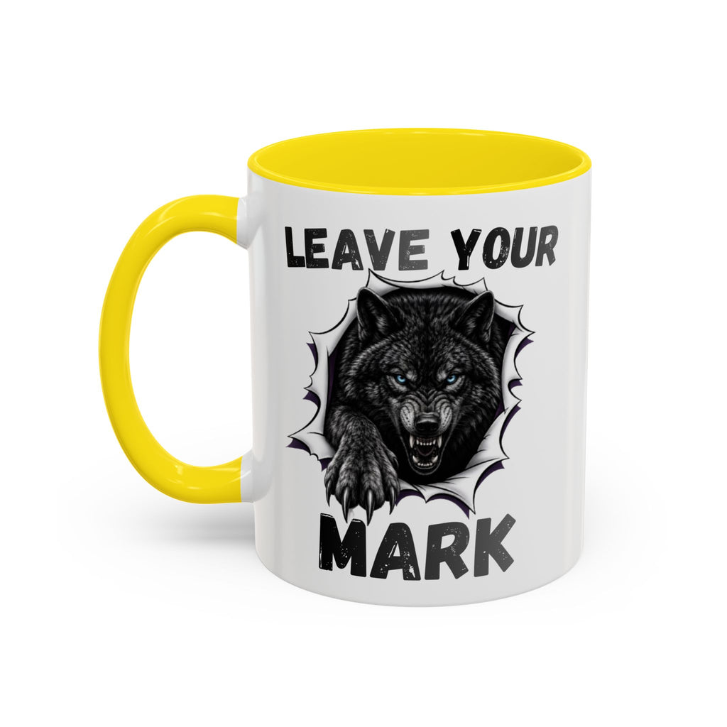 Wild Black Wolf "Leave Your Mark" Fierce Animal Accent Coffee Mug
