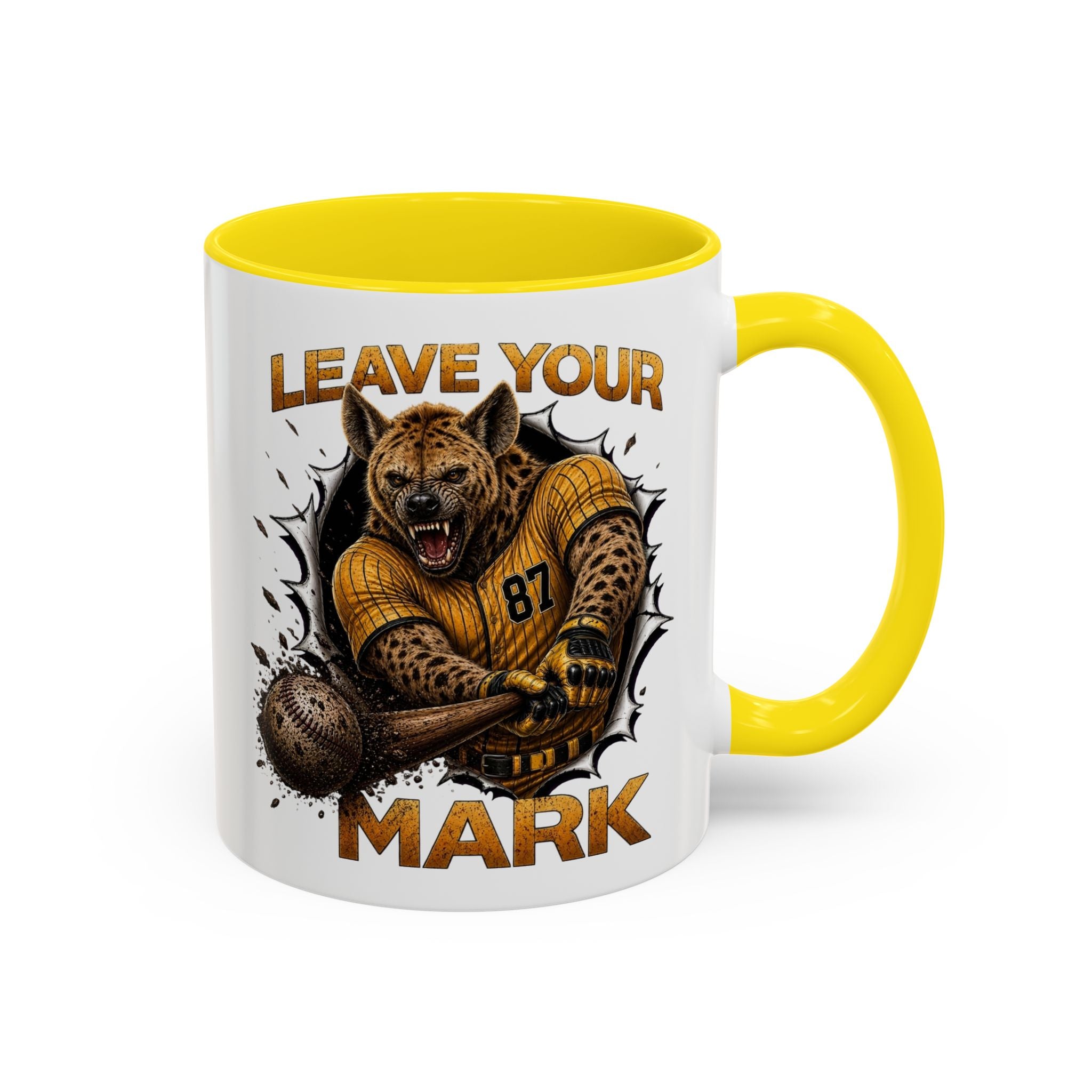 Wild Hyena Baseball  "Leave Your Mark" Fierce Animal Sports Accent Coffee Mug