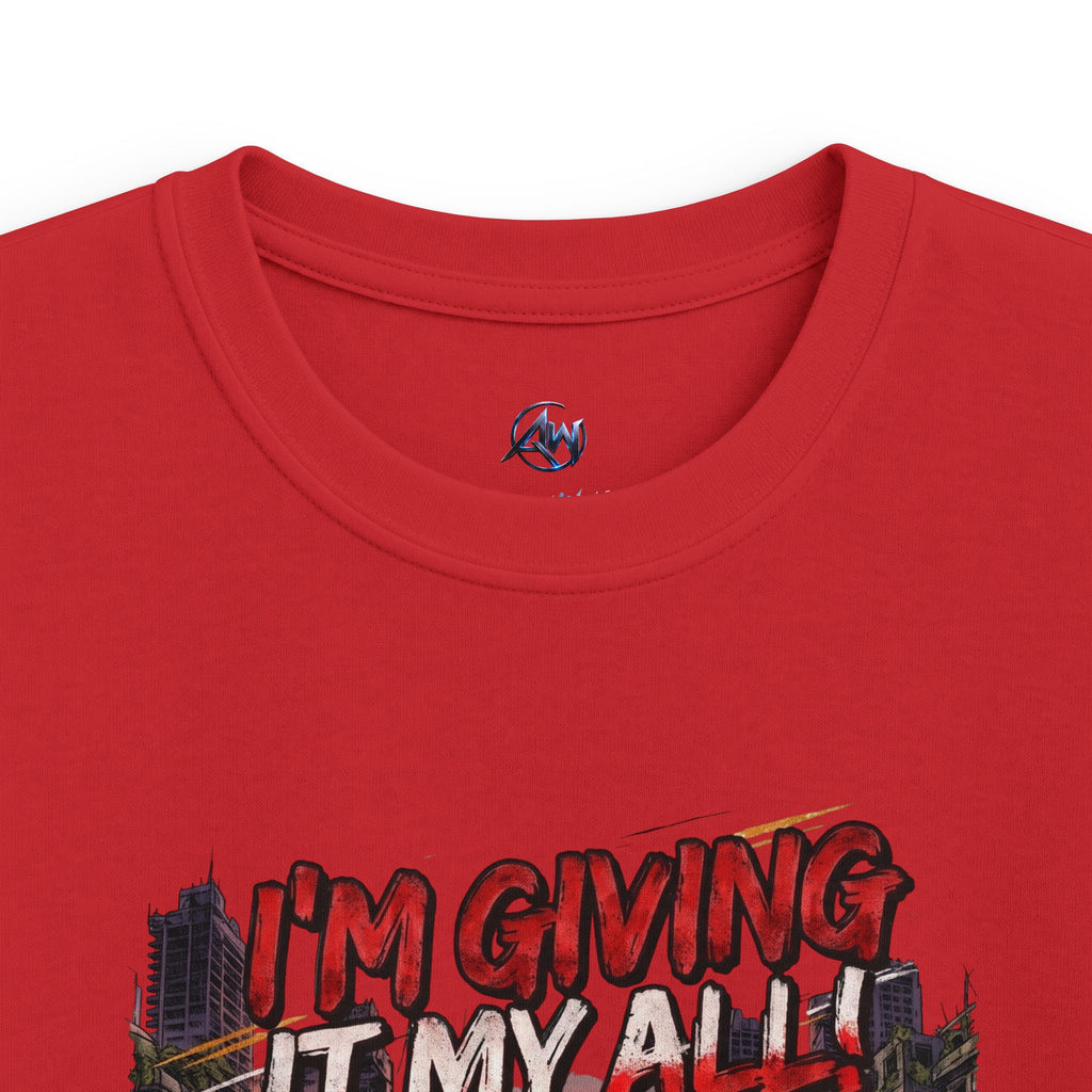Kids Racing T-Shirt "I'm Giving It My All – Leave Your Mark"