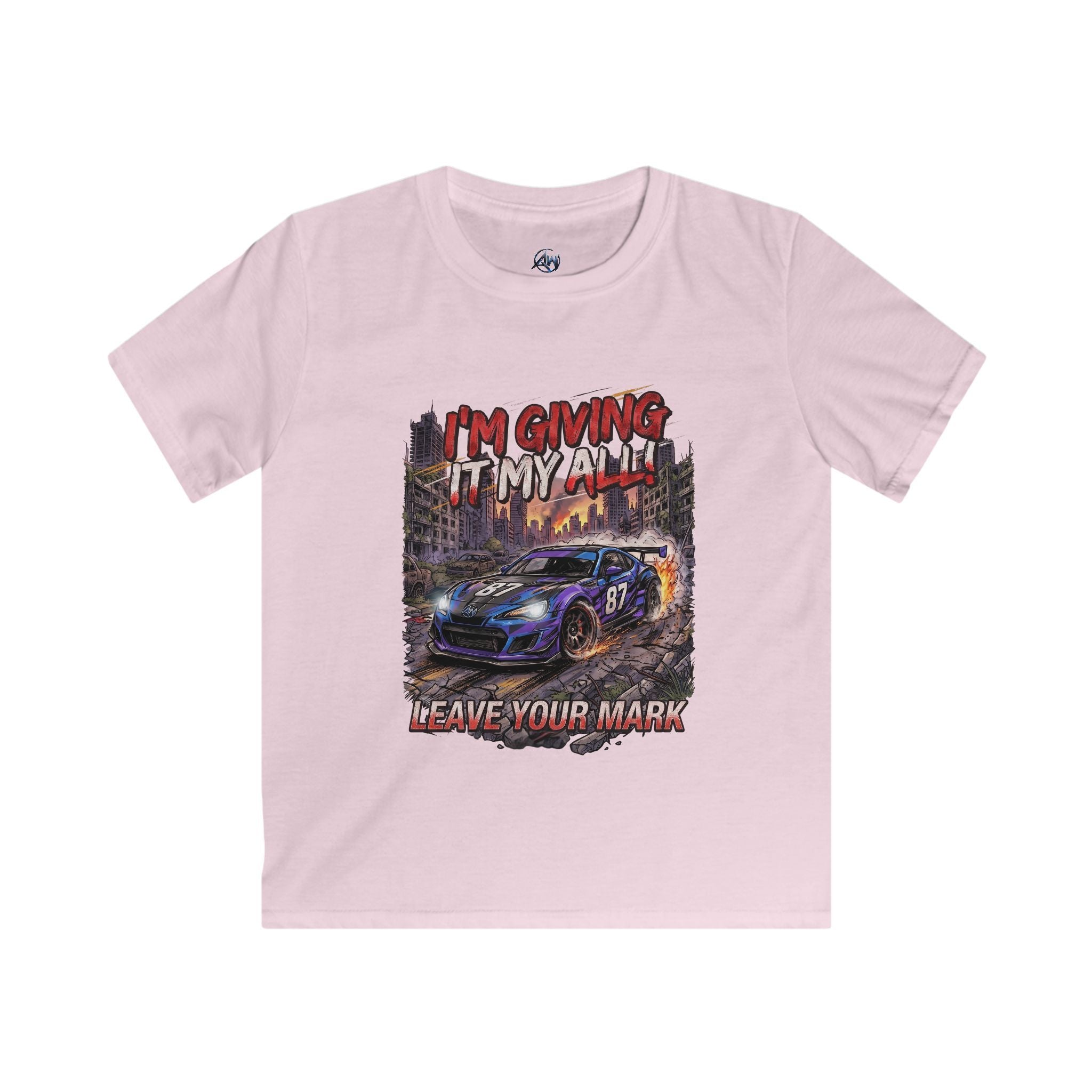 Kids Racing T-Shirt "I'm Giving It My All – Leave Your Mark"
