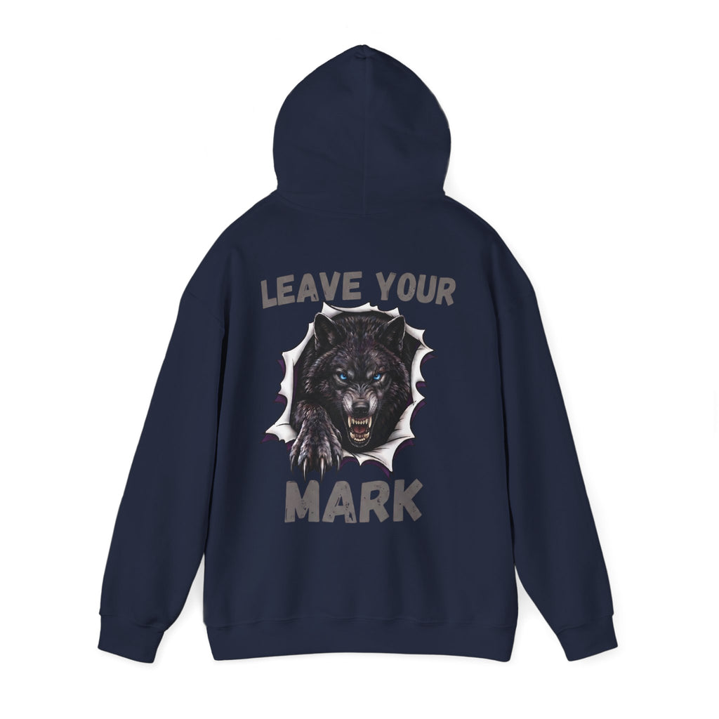 Black Wolf Hoodie "Leave Your Mark" Cyber Crest AW Signature Emblem Pullover drawstring Sweater