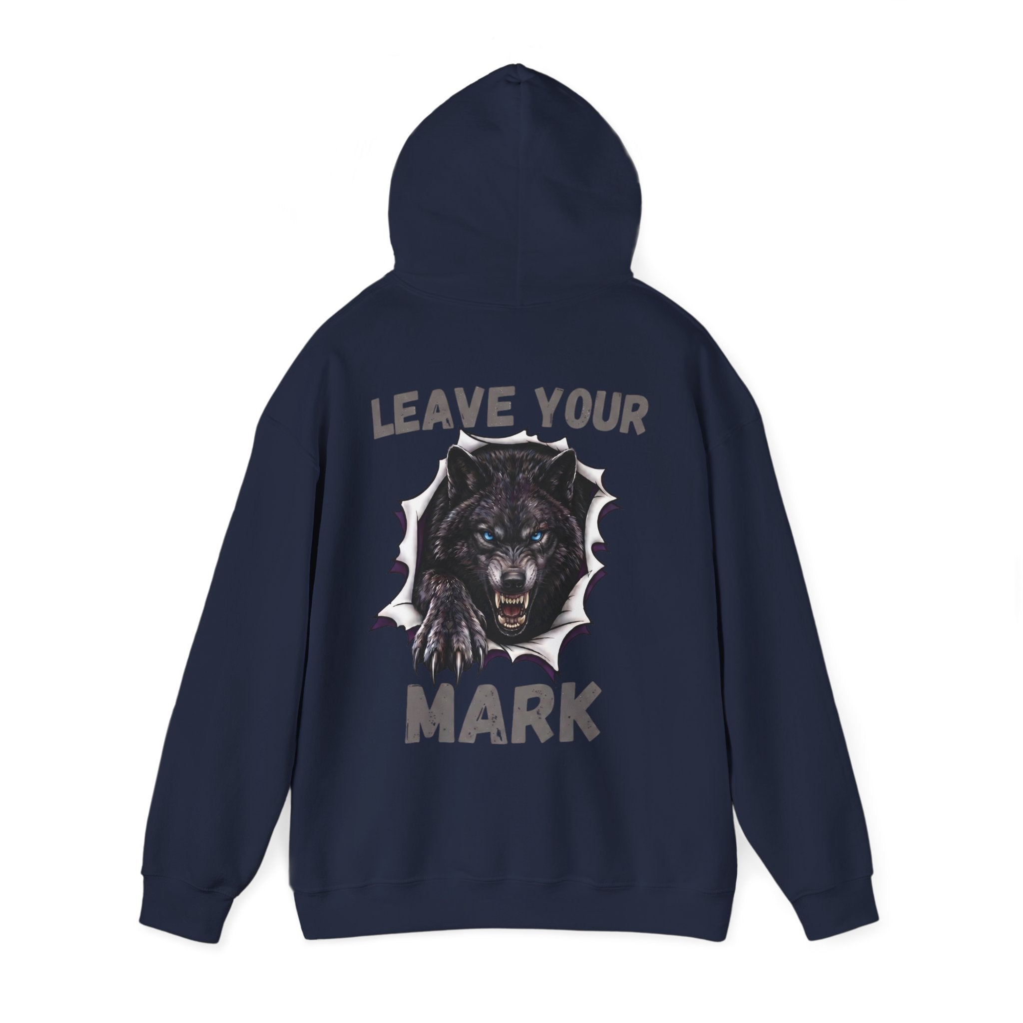 Black Wolf Hoodie "Leave Your Mark" Cyber Crest AW Signature Emblem Pullover drawstring Sweater