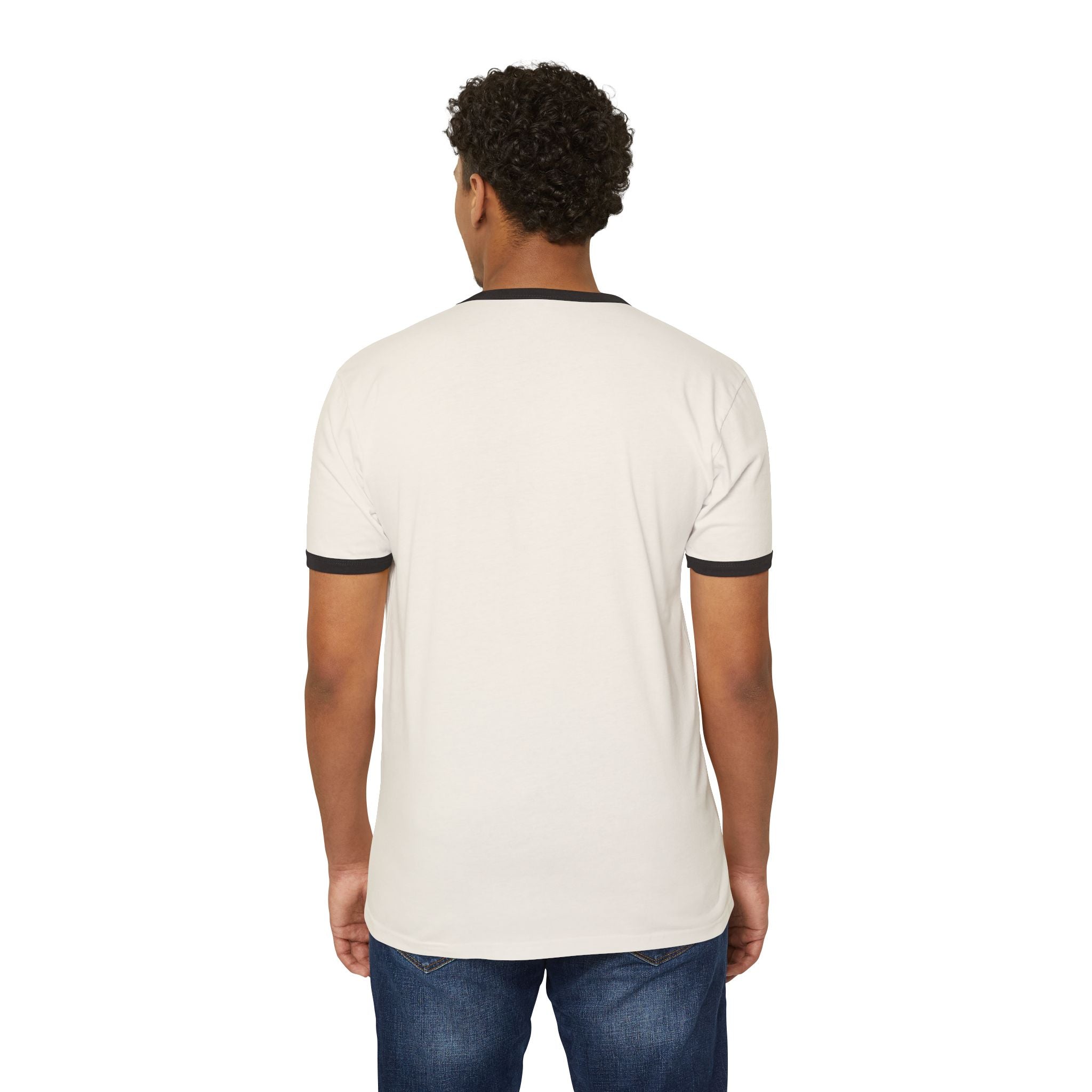 Cyber Crest Emblem Logo-AW Brand  Americanwolf Signature Vintage Ringer T-Shirt