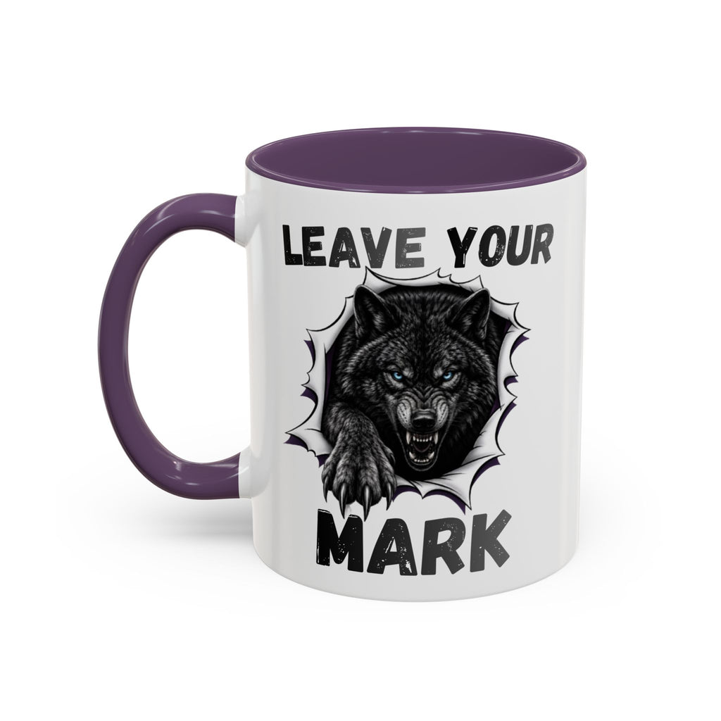 Wild Black Wolf "Leave Your Mark" Fierce Animal Accent Coffee Mug
