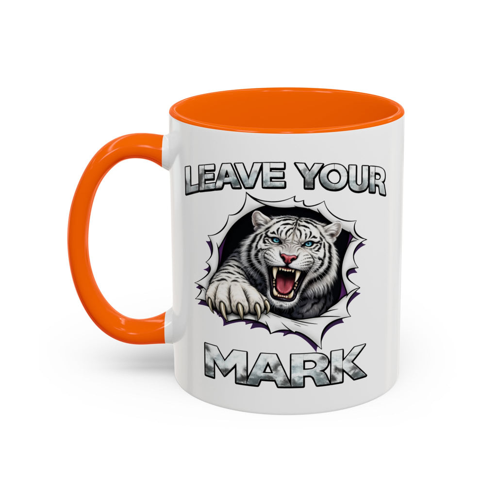 Wild White Tiger "Leave Your Mark" Fierce Animal Accent Coffee Mug