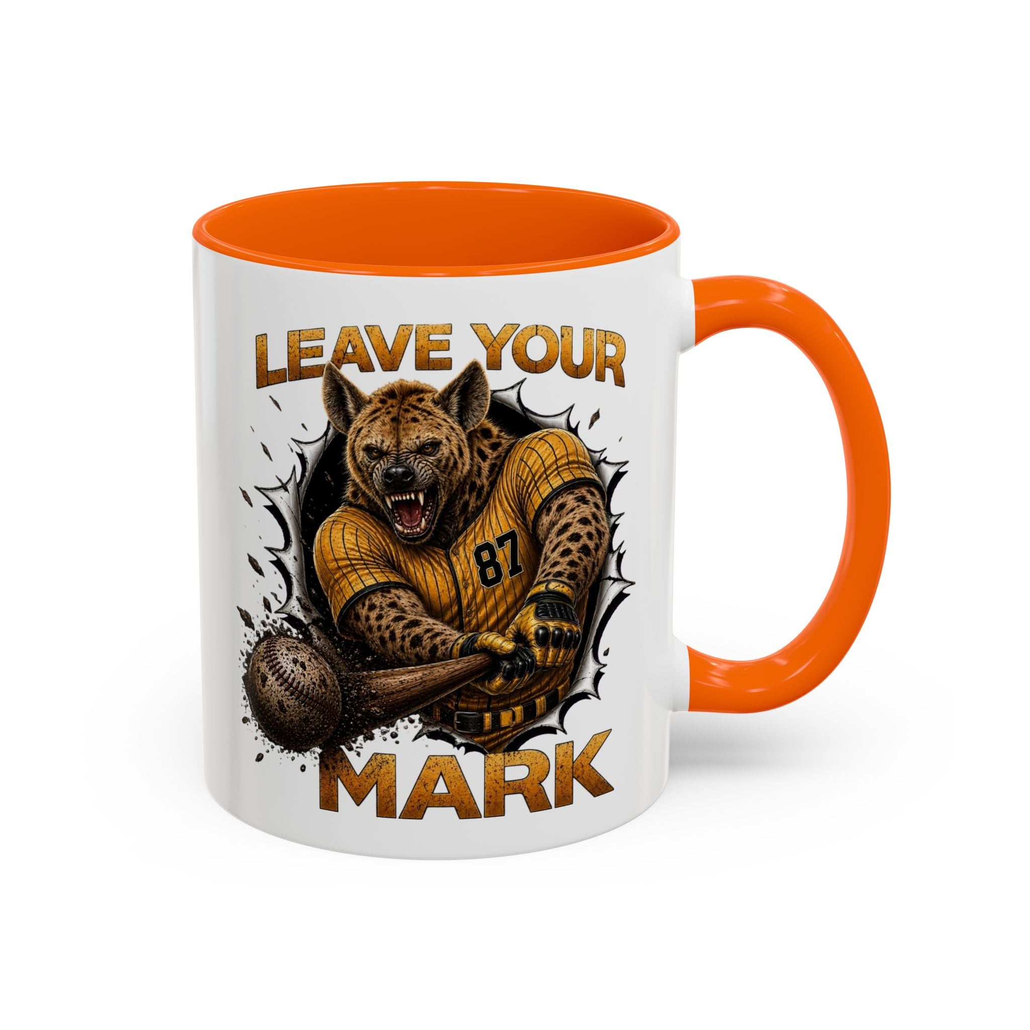 Wild Hyena Baseball  "Leave Your Mark" Fierce Animal Sports Accent Coffee Mug