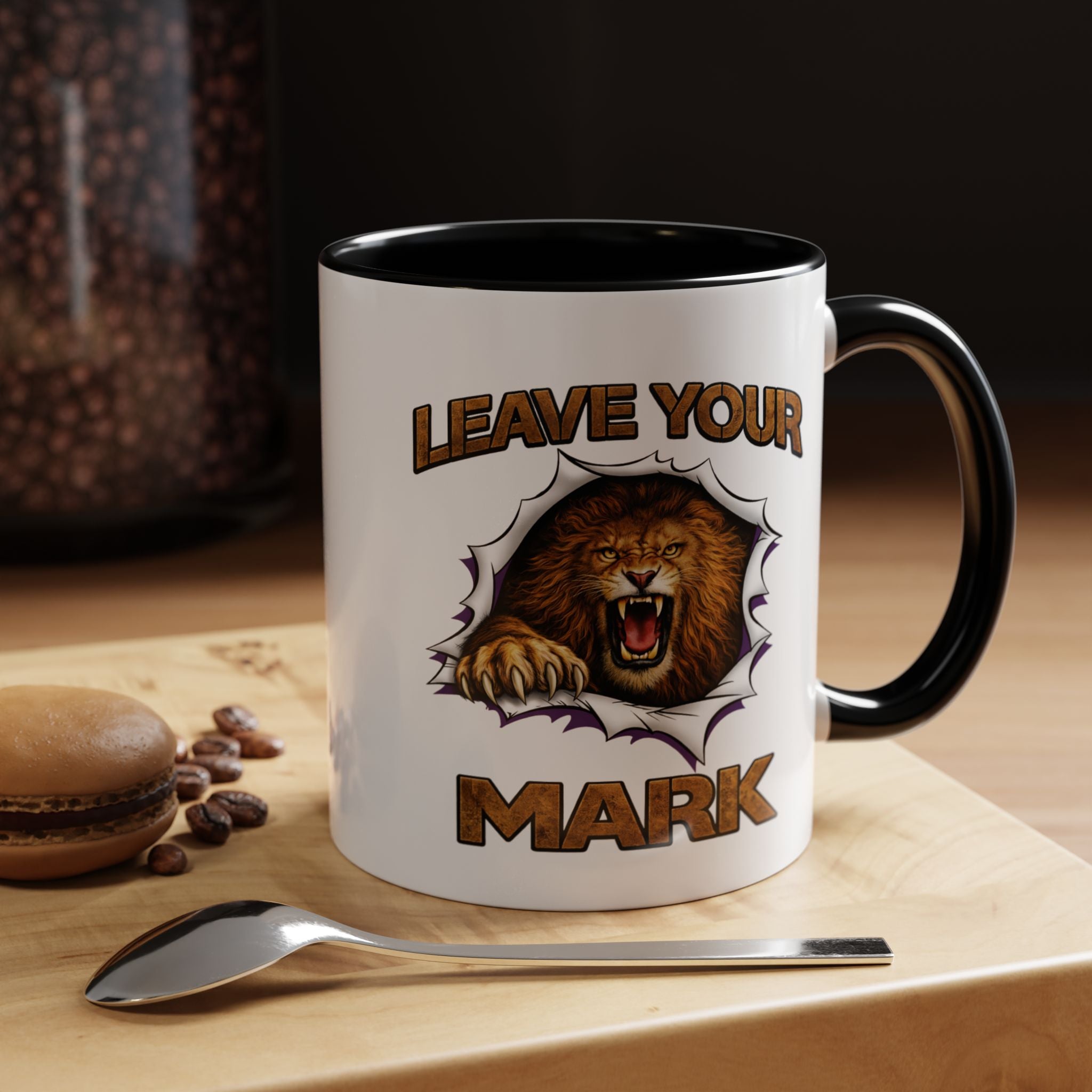 Wild Lion Leave Your Mark Fierce Animal Ceramic Accent Coffee Mug