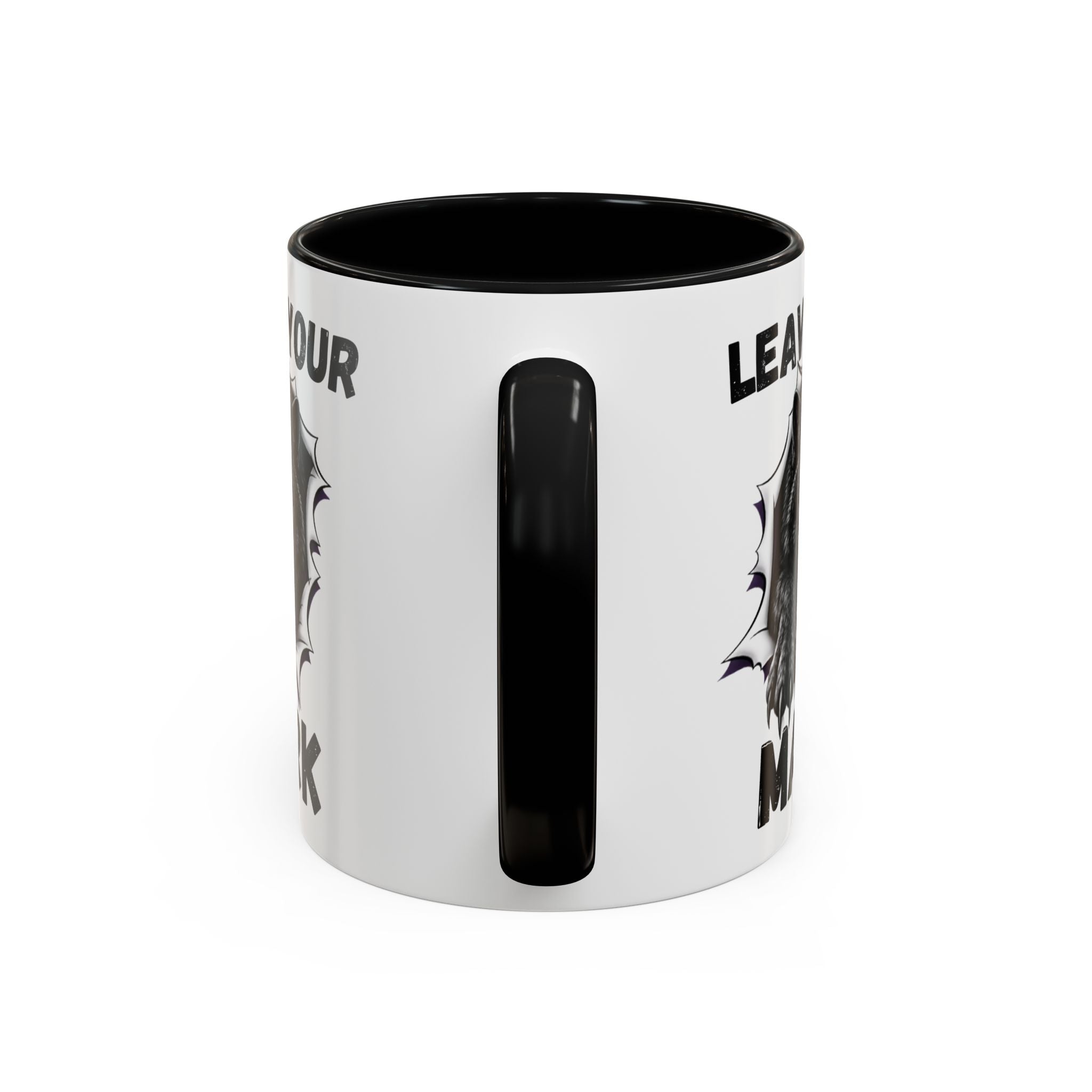 Wild Black Wolf "Leave Your Mark" Fierce Animal Accent Coffee Mug