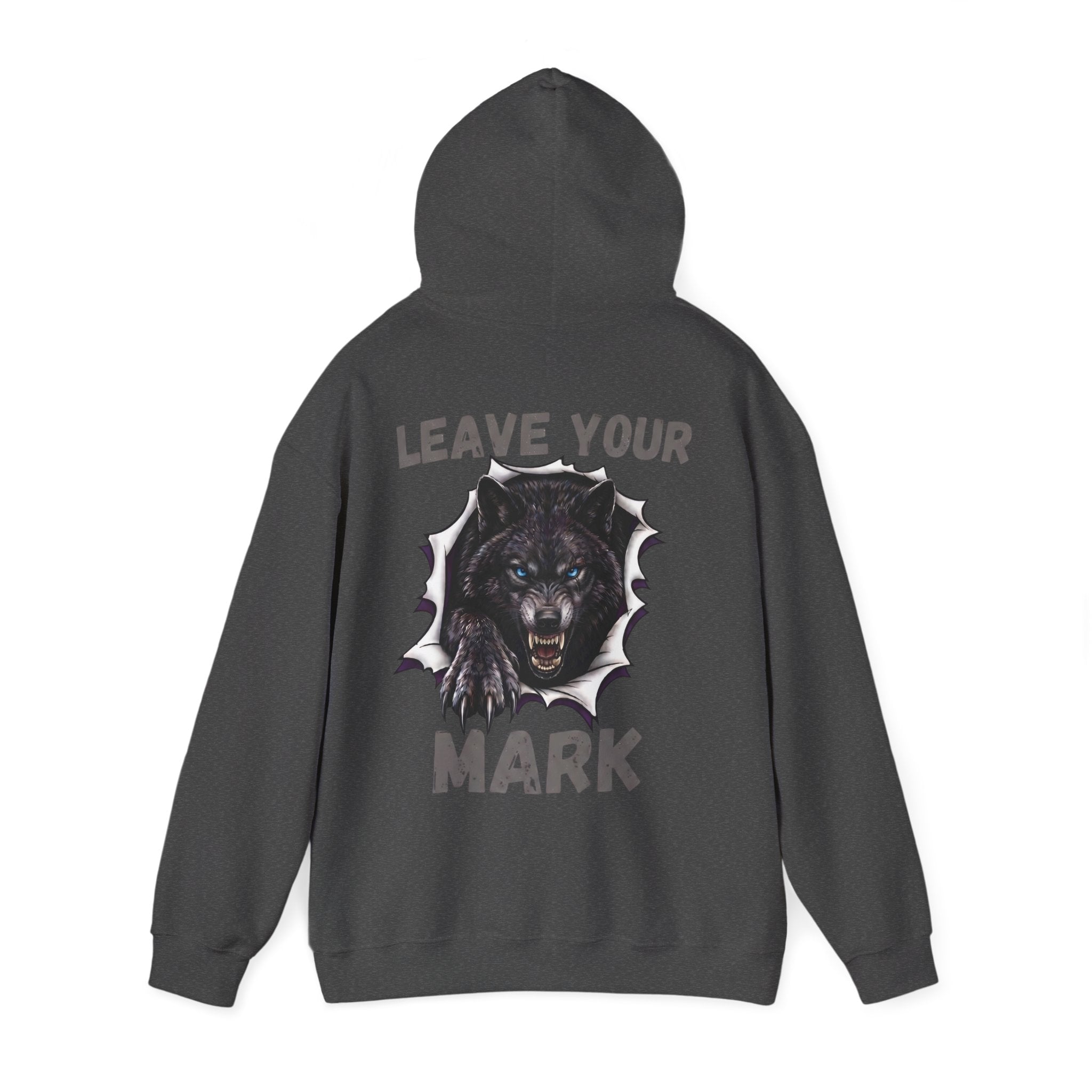 Black Wolf Hoodie "Leave Your Mark" Cyber Crest AW Signature Emblem Pullover drawstring Sweater
