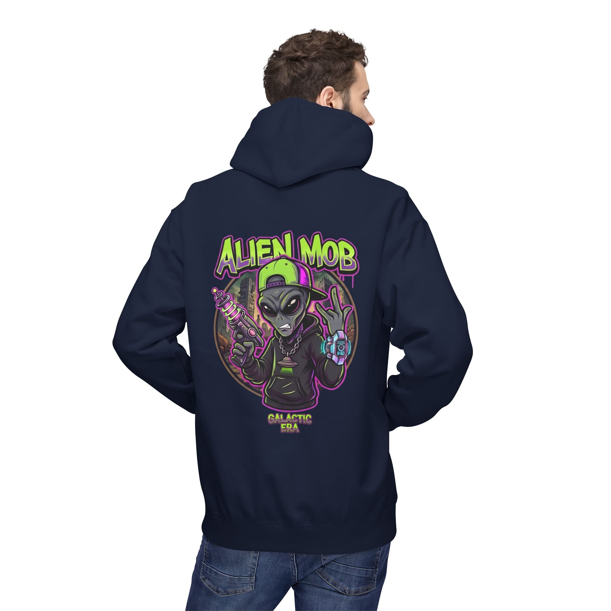 Alien Mob Galactic Era Graphic Alien Hip Hop Pullover Hoodie