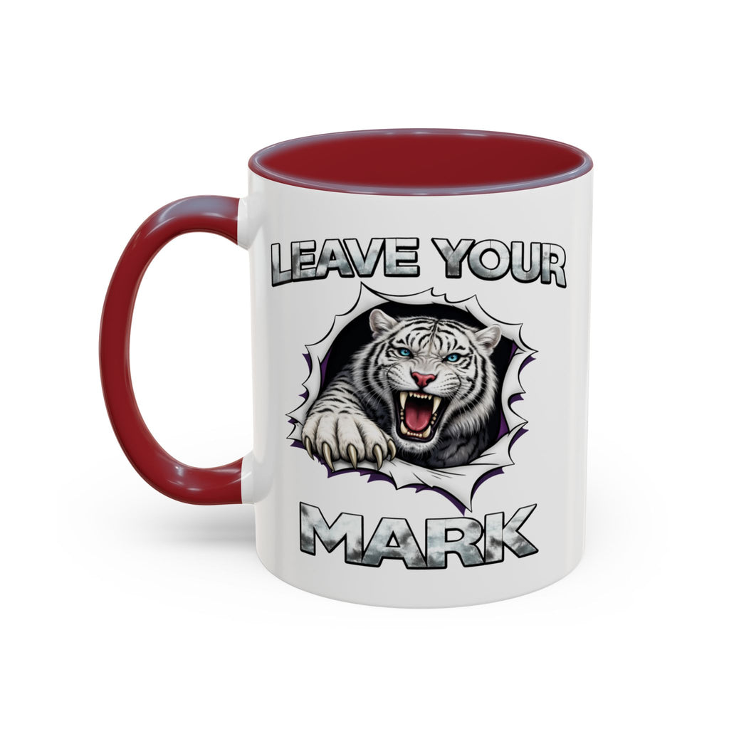 Wild White Tiger "Leave Your Mark" Fierce Animal Accent Coffee Mug