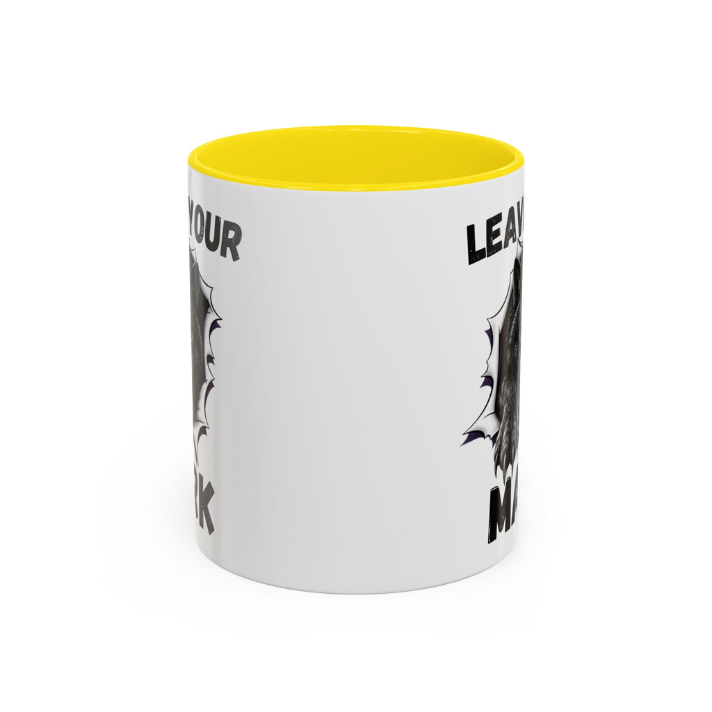 Wild Black Wolf "Leave Your Mark" Fierce Animal Accent Coffee Mug