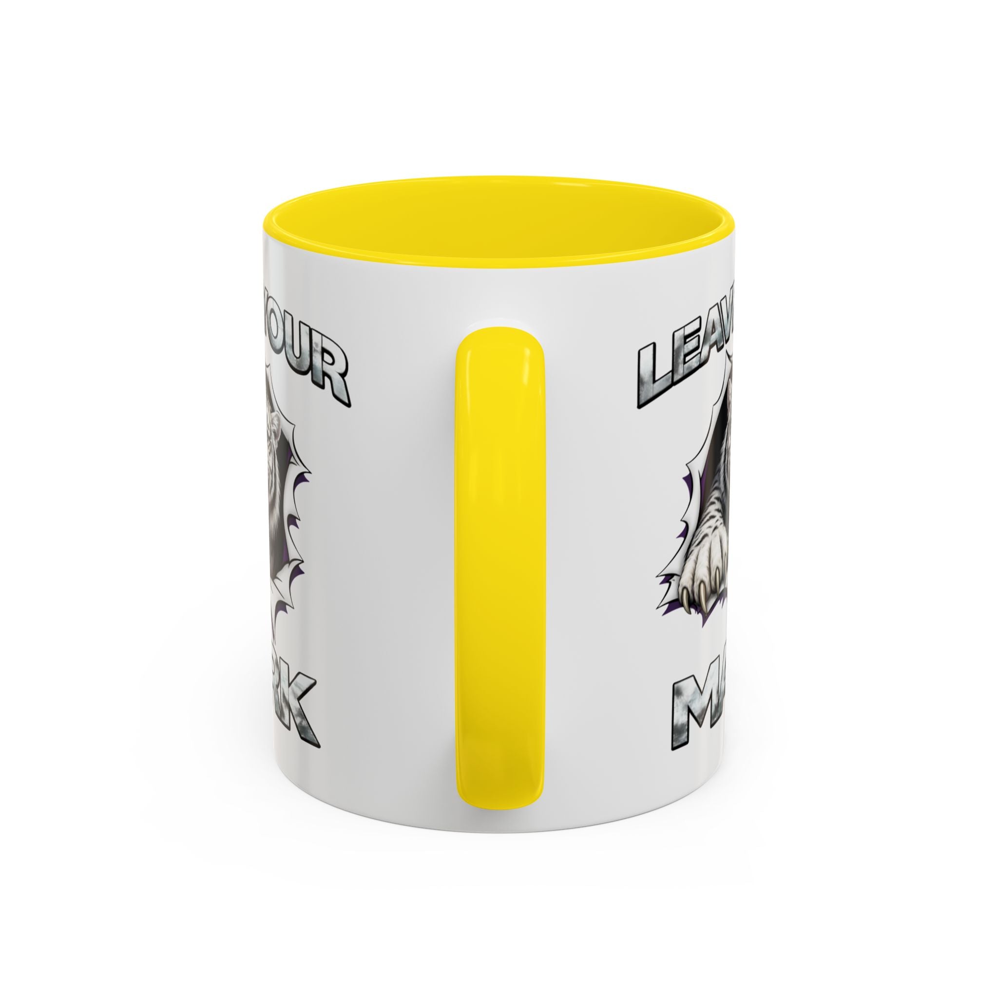Wild White Tiger "Leave Your Mark" Fierce Animal Accent Coffee Mug
