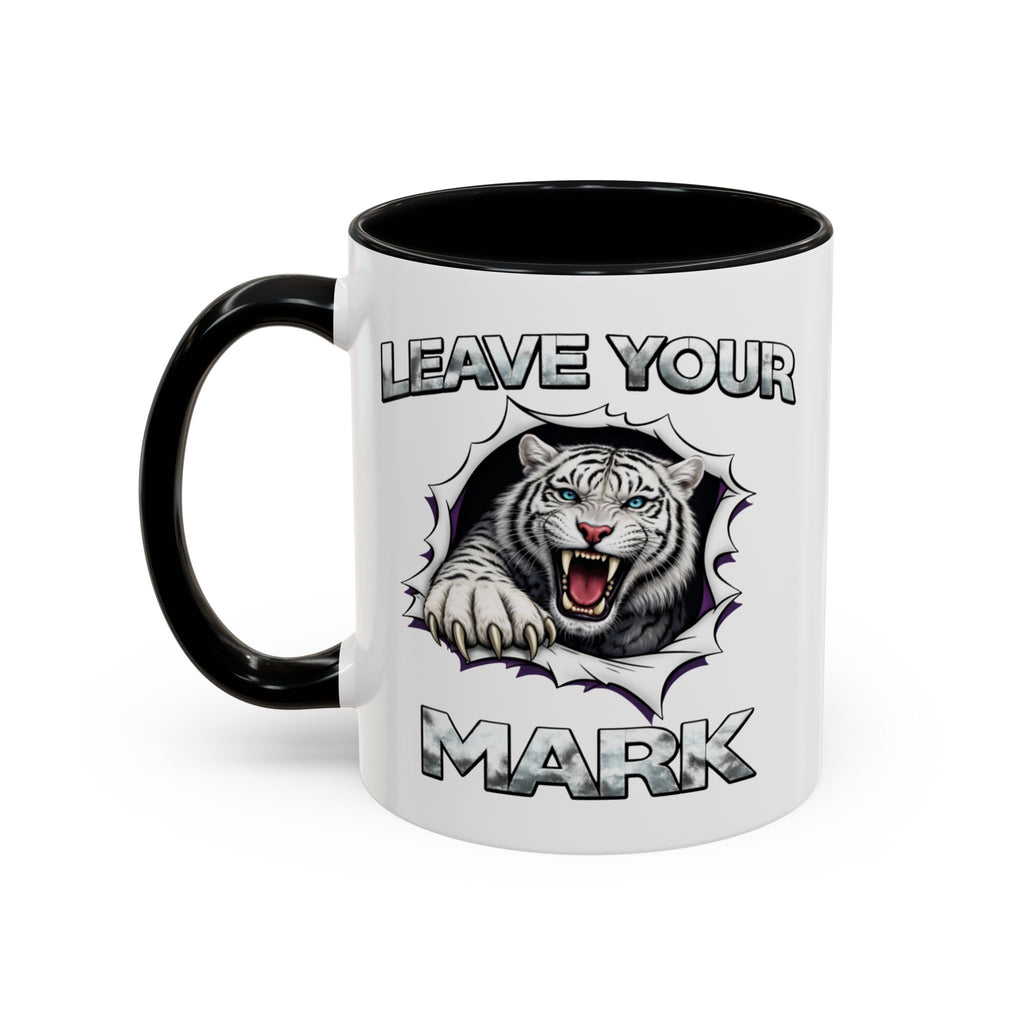 Wild White Tiger "Leave Your Mark" Fierce Animal Accent Coffee Mug