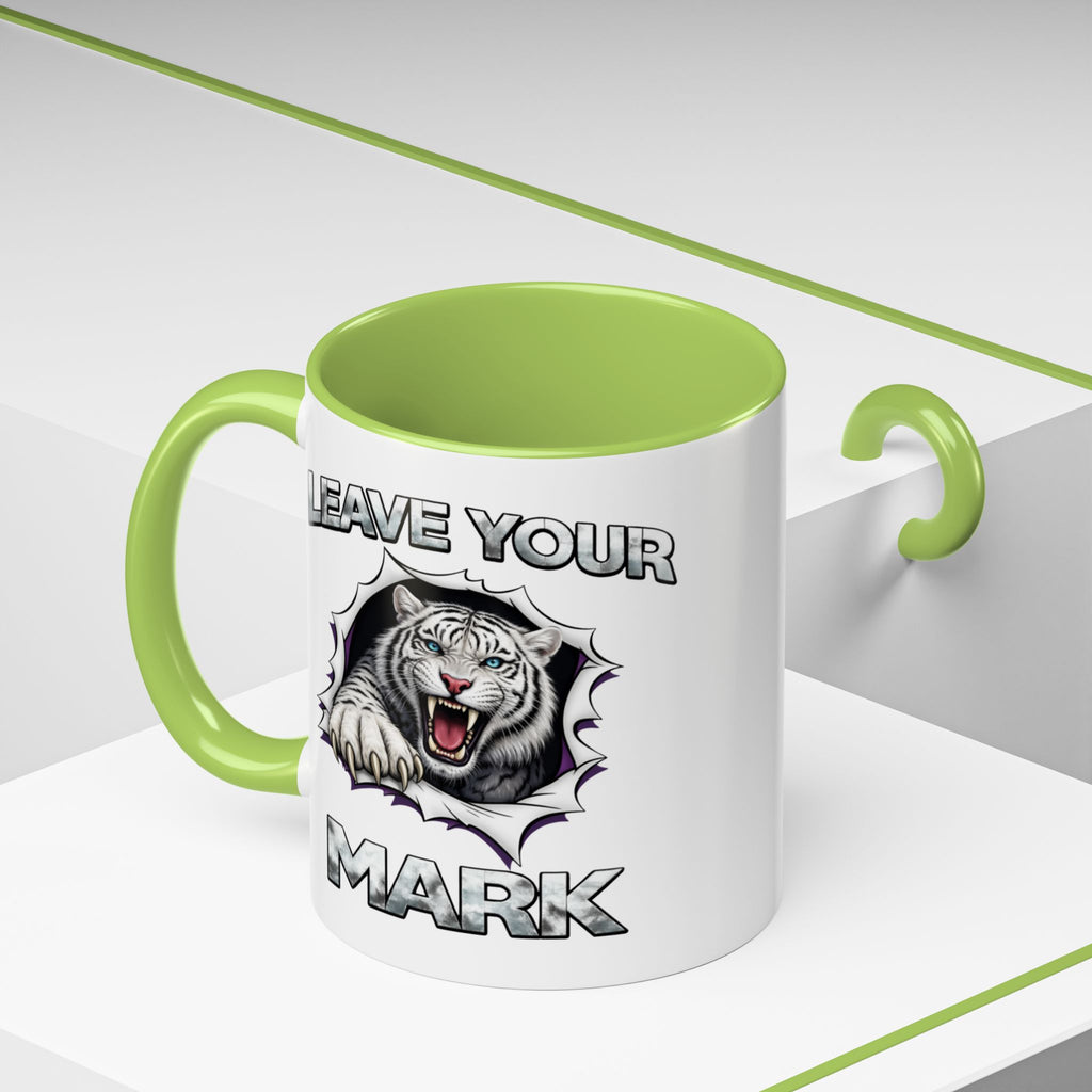 Wild White Tiger "Leave Your Mark" Fierce Animal Accent Coffee Mug