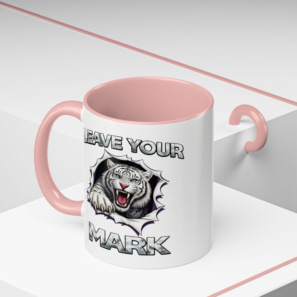 Wild White Tiger "Leave Your Mark" Fierce Animal Accent Coffee Mug