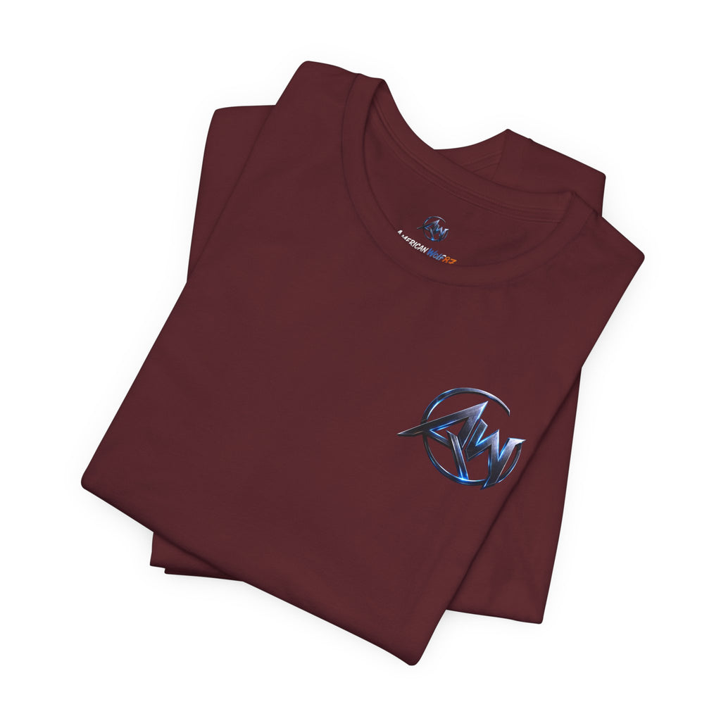 Authentic Cyber Crest Emblem AW Logo Americanwolf Brand Signature Series Soft T-Shirt