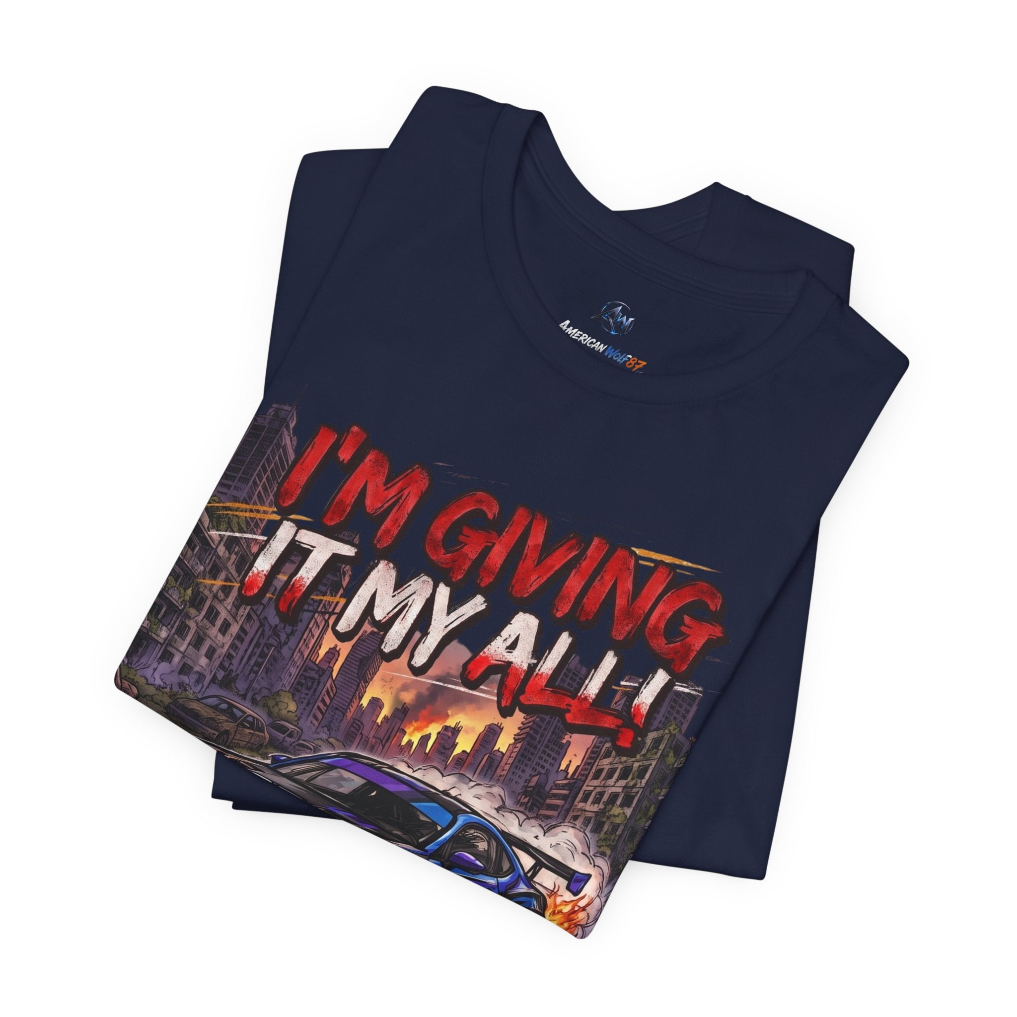Race Car Tee - "I'm Giving It My All! Leave Your Mark" Motivational Racing T-Shirt