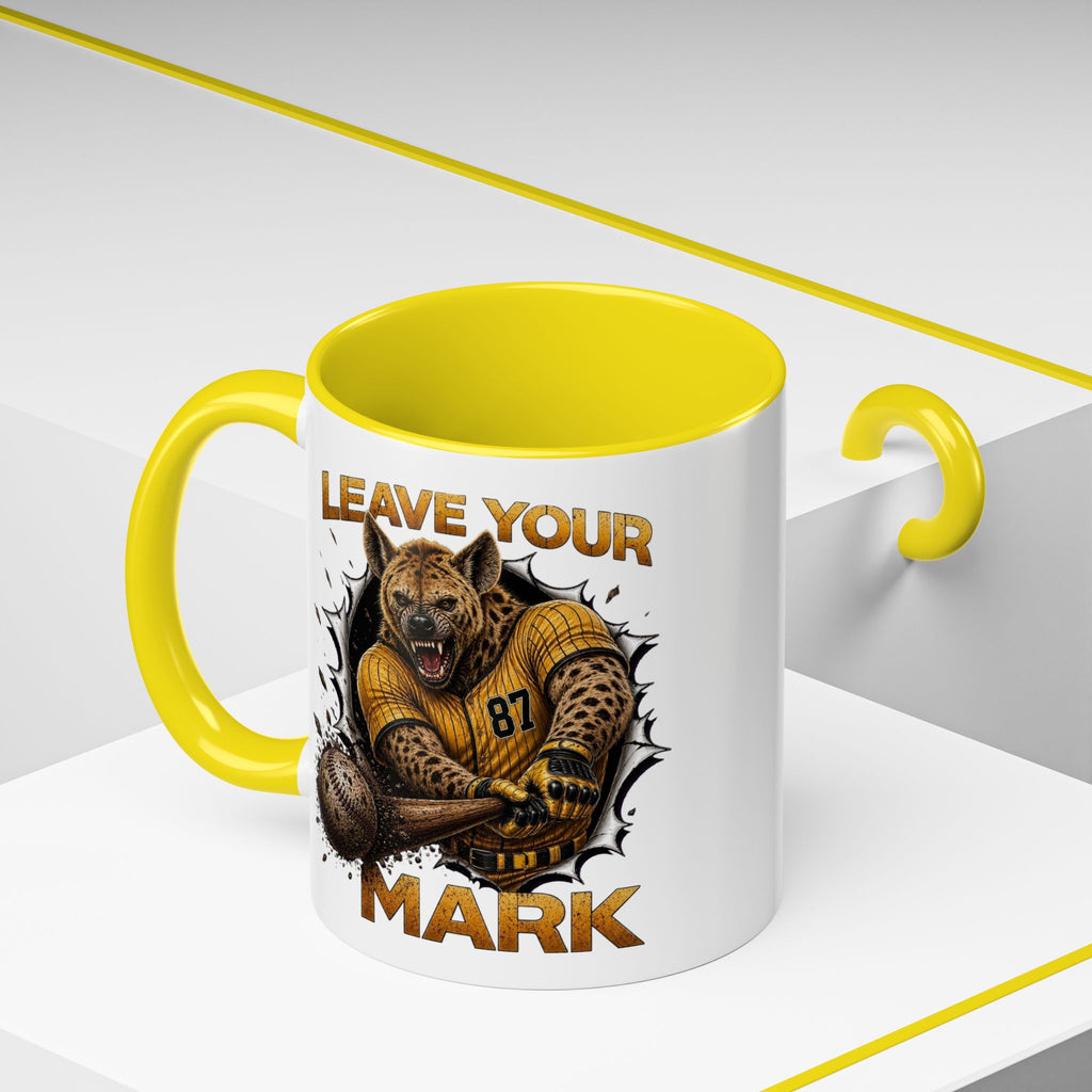 Wild Hyena Baseball  "Leave Your Mark" Fierce Animal Sports Accent Coffee Mug