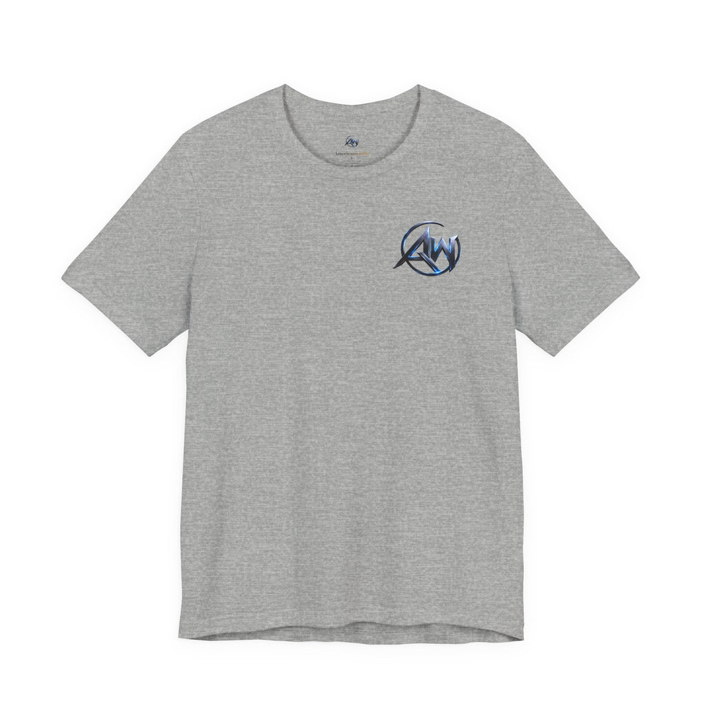 Authentic Cyber Crest Emblem AW Logo Americanwolf Brand Signature Series Soft T-Shirt