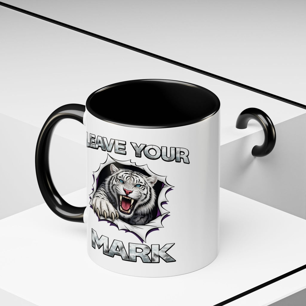 Wild White Tiger "Leave Your Mark" Fierce Animal Accent Coffee Mug