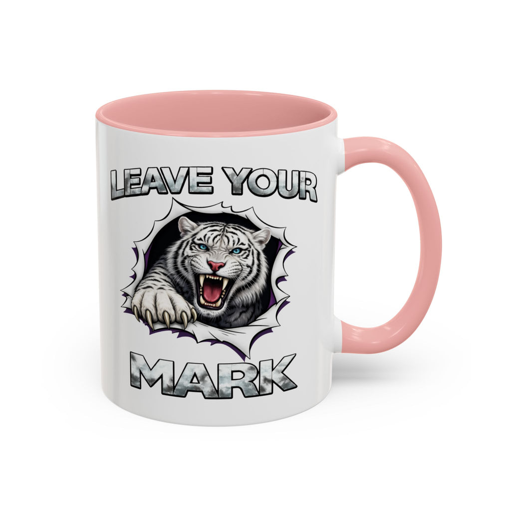 Wild White Tiger "Leave Your Mark" Fierce Animal Accent Coffee Mug