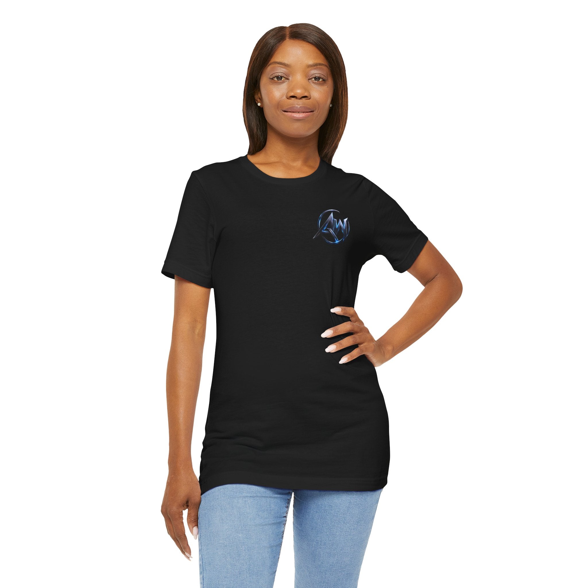 Authentic Cyber Crest Emblem AW Logo Americanwolf Brand Signature Series Soft T-Shirt