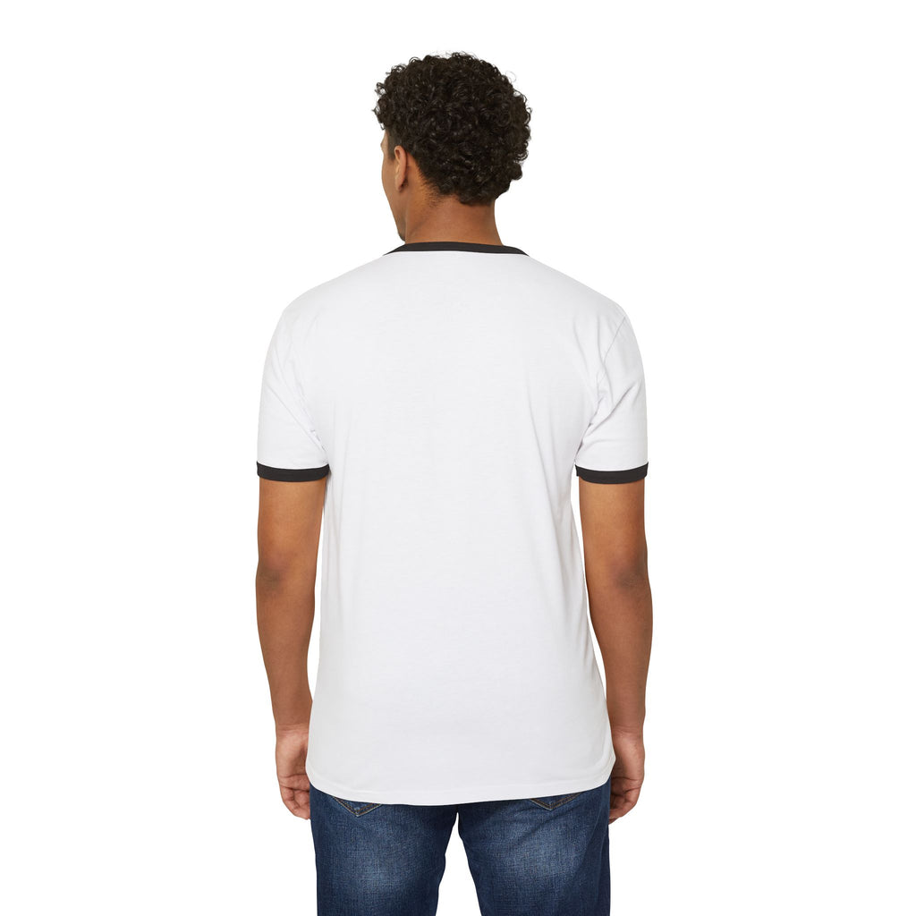 Cyber Crest Emblem Logo-AW Brand  Americanwolf Signature Vintage Ringer T-Shirt