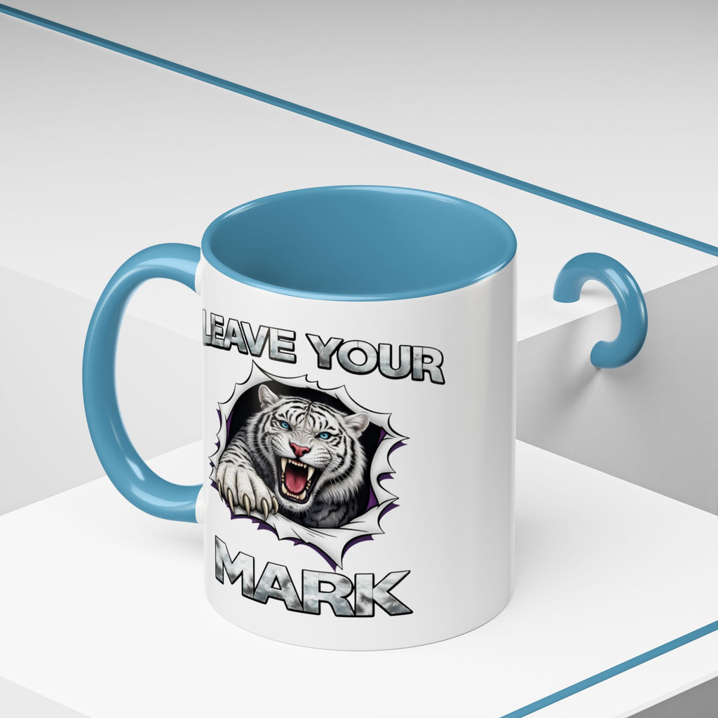 Wild White Tiger "Leave Your Mark" Fierce Animal Accent Coffee Mug