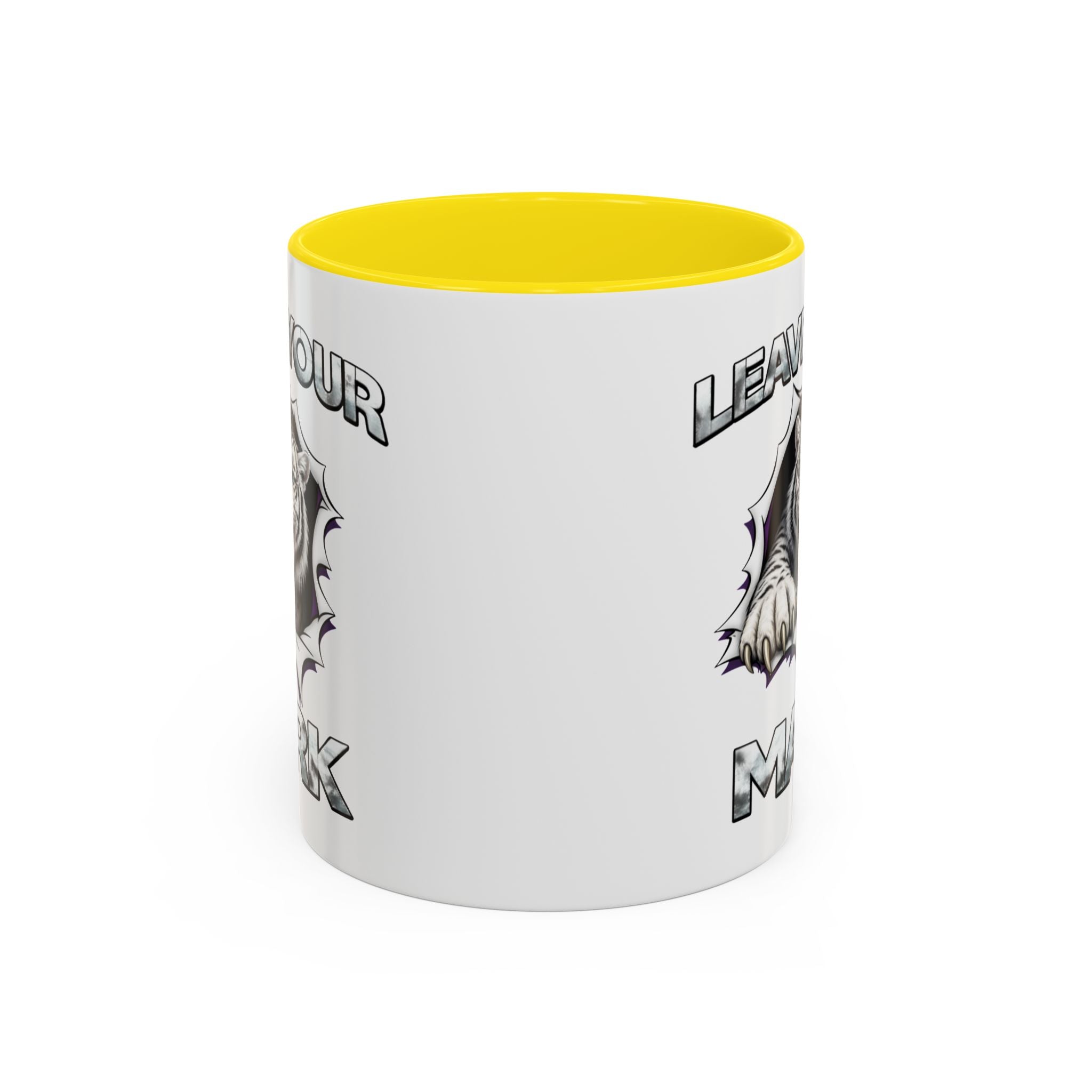 Wild White Tiger "Leave Your Mark" Fierce Animal Accent Coffee Mug