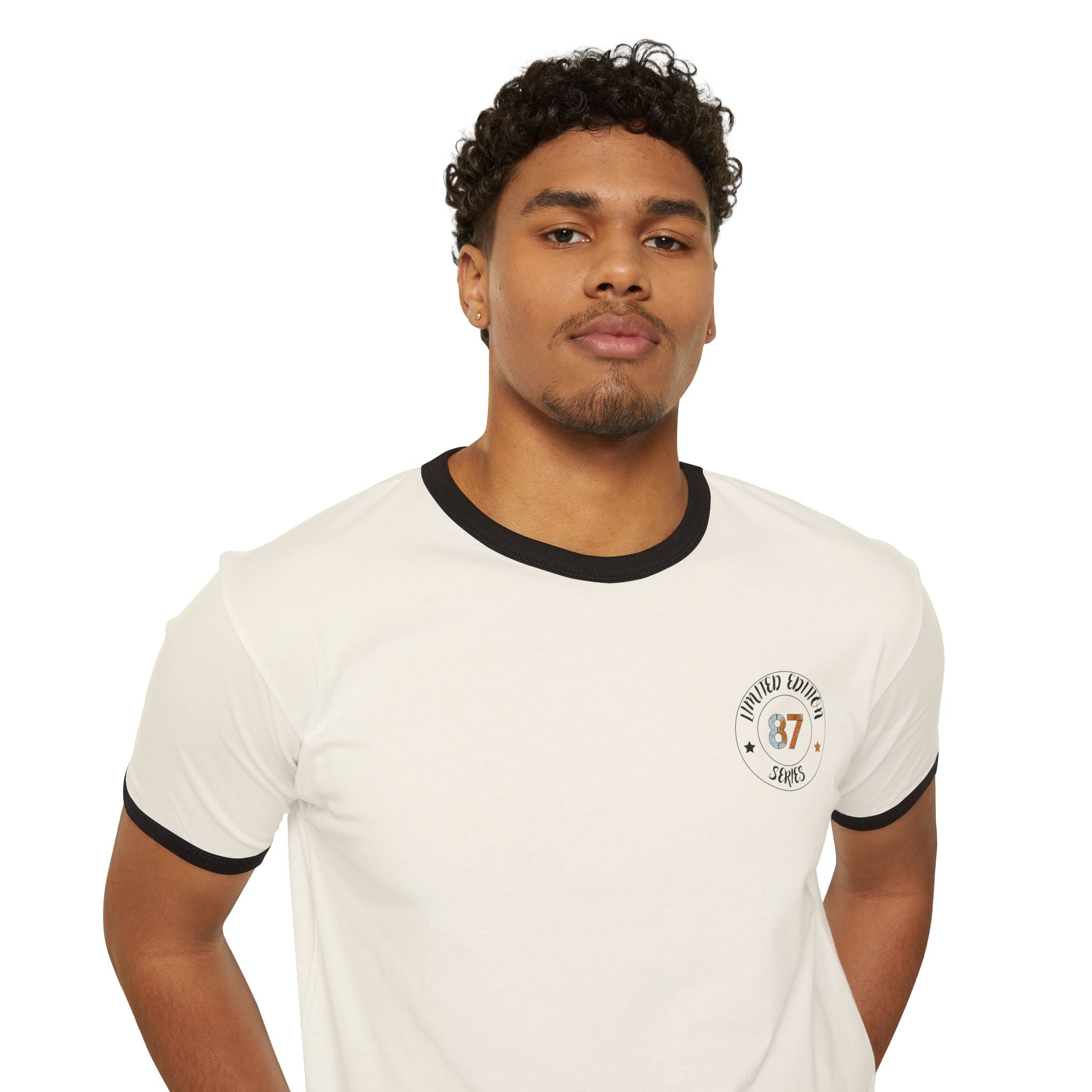 Black Graphic Wolf Ringer T-Shirt "Leave Your Mark" 87 Series Limited Edition