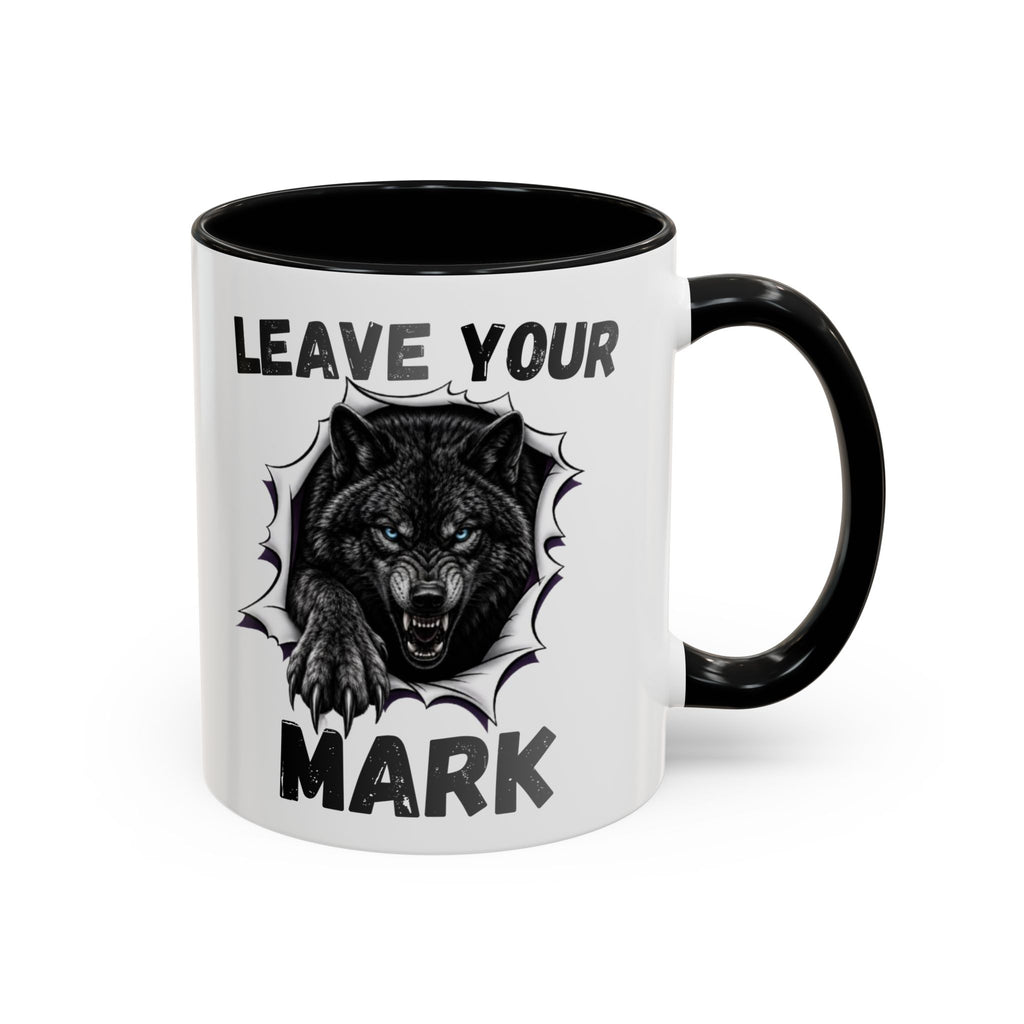 Wild Black Wolf "Leave Your Mark" Fierce Animal Accent Coffee Mug