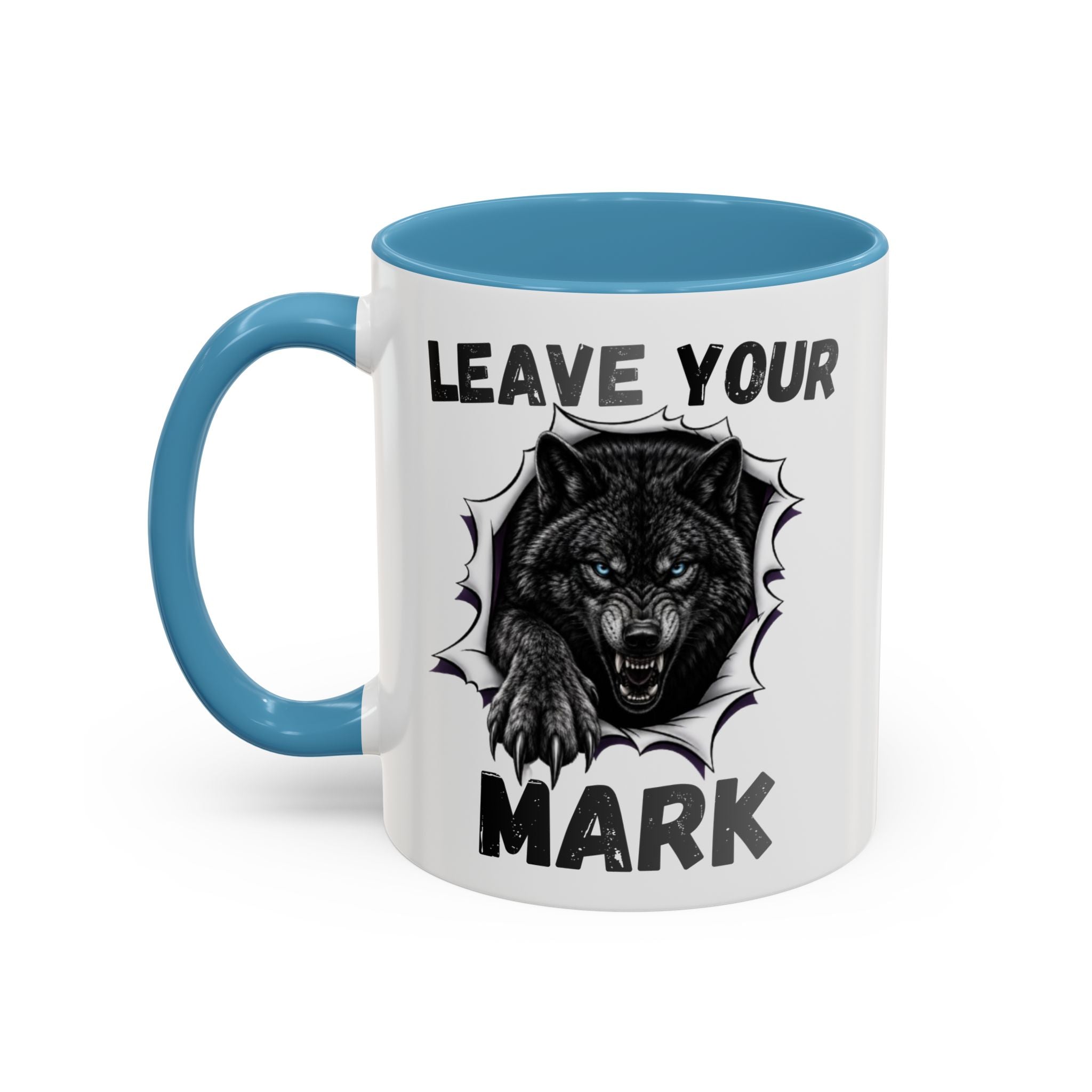 Wild Black Wolf "Leave Your Mark" Fierce Animal Accent Coffee Mug