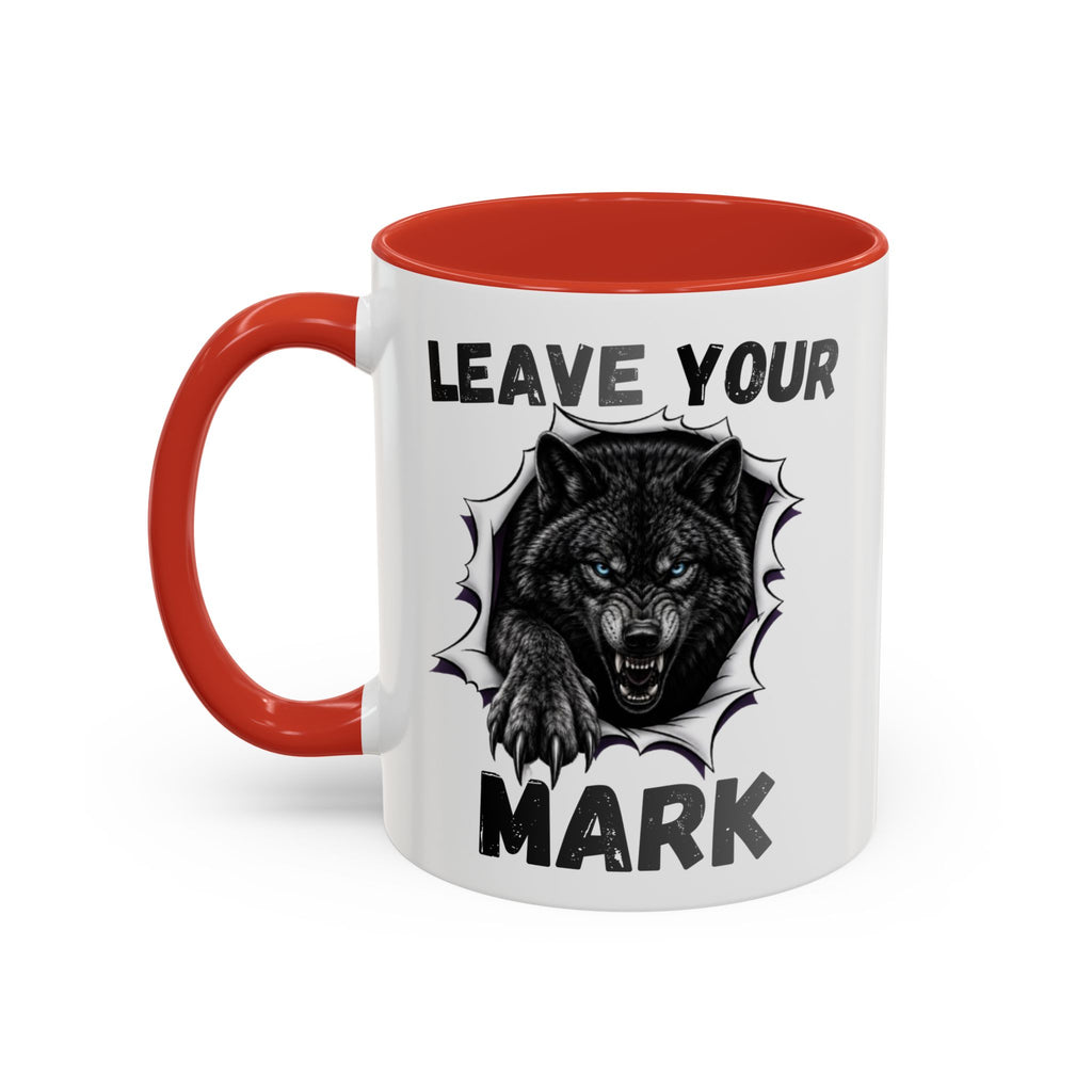 Wild Black Wolf "Leave Your Mark" Fierce Animal Accent Coffee Mug