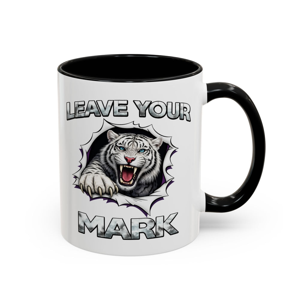 Wild White Tiger "Leave Your Mark" Fierce Animal Accent Coffee Mug