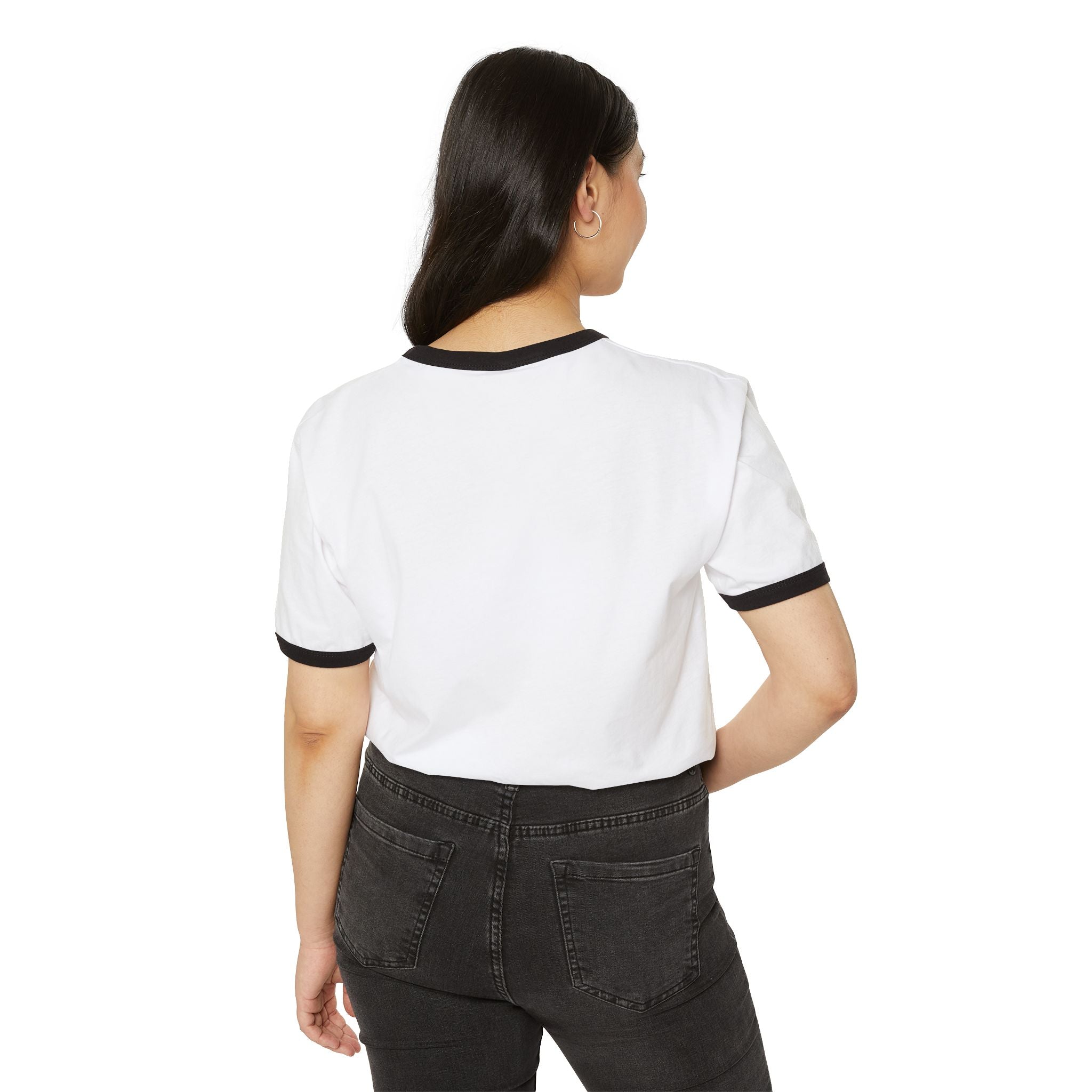 Americanwolf-AM Brand Signature Logo Vintage Ringer T-Shirt