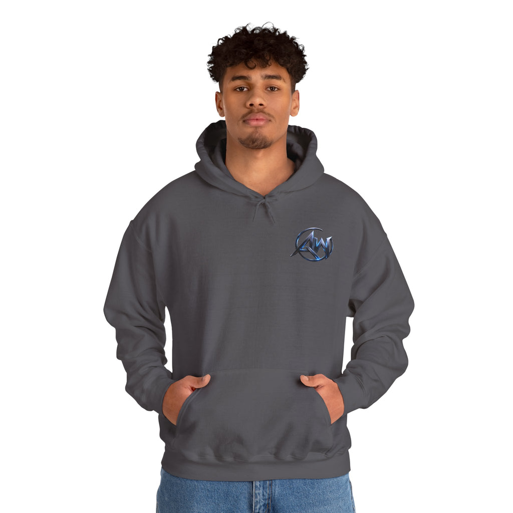 Hyena Baseball Graphic Sports Hoodie  "Leave Your Mark" Cyber Crest AW Signature Emblem Logo Pullover Drawstring Sweater