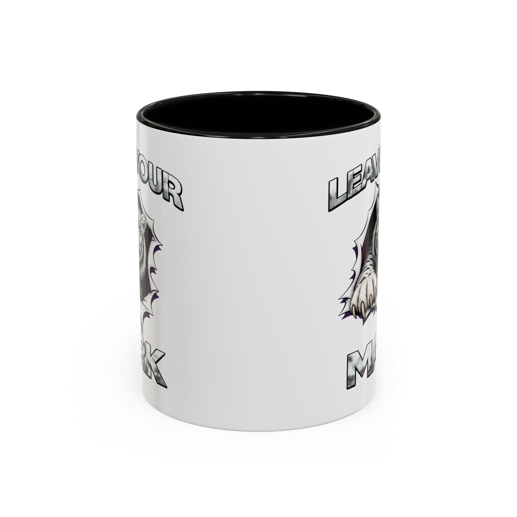 Wild White Tiger "Leave Your Mark" Fierce Animal Accent Coffee Mug