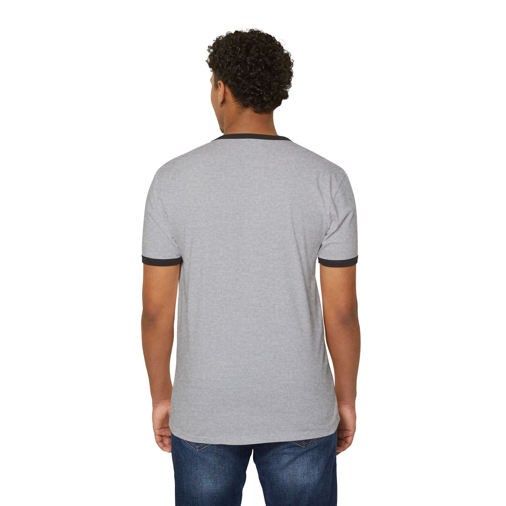 Cyber Crest Emblem Logo-AW Brand  Americanwolf Signature Vintage Ringer T-Shirt