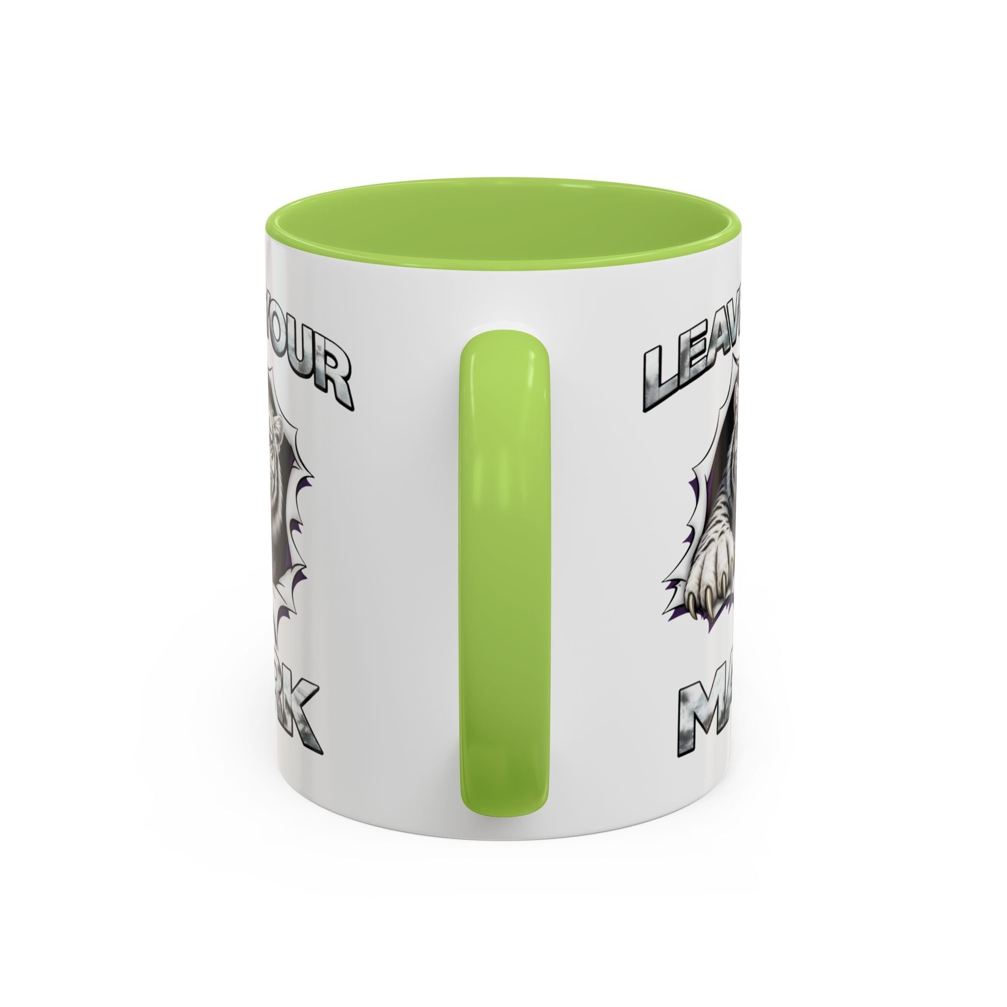 Wild White Tiger "Leave Your Mark" Fierce Animal Accent Coffee Mug