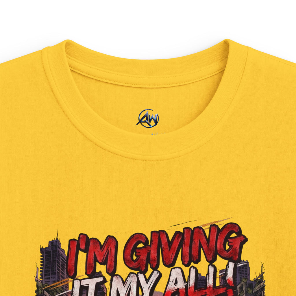 Kids Racing T-Shirt "I'm Giving It My All – Leave Your Mark"