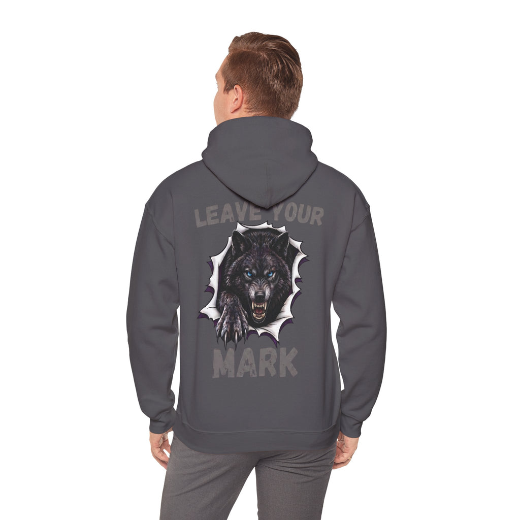 Black Wolf Hoodie "Leave Your Mark" Cyber Crest AW Signature Emblem Pullover drawstring Sweater