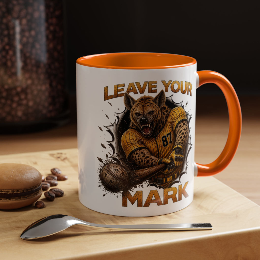 Wild Hyena Baseball  "Leave Your Mark" Fierce Animal Sports Accent Coffee Mug